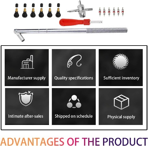 6-Piece Tire Valve Stem Tool Puller and Installer Kit with Snap Color: Style B