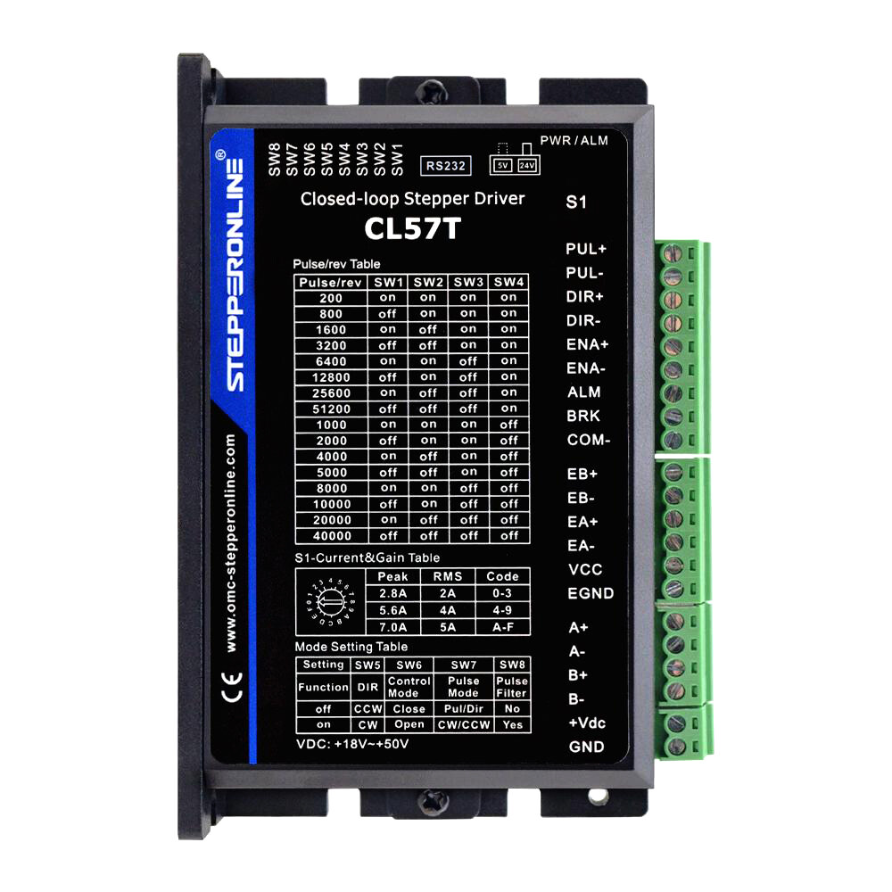 STEPPERONLINE Nema 23 24 Closed Loop Stepper Motor Driver CL57T 0-8.0A 24-48VDC