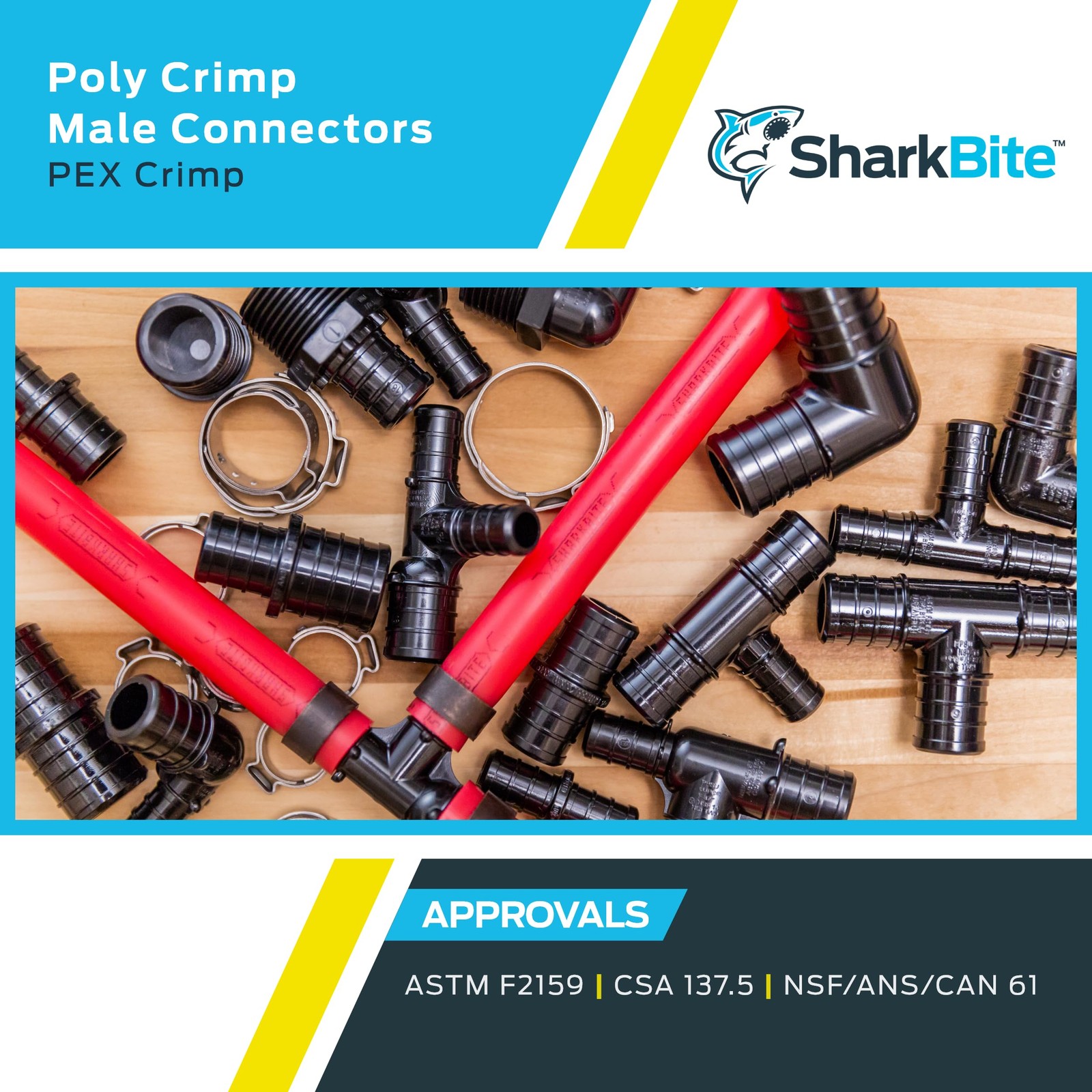 SharkBite 1/2 in. Barb X 1/2 in. D MNPT Poly Alloy Male Adapter 5-Pack
