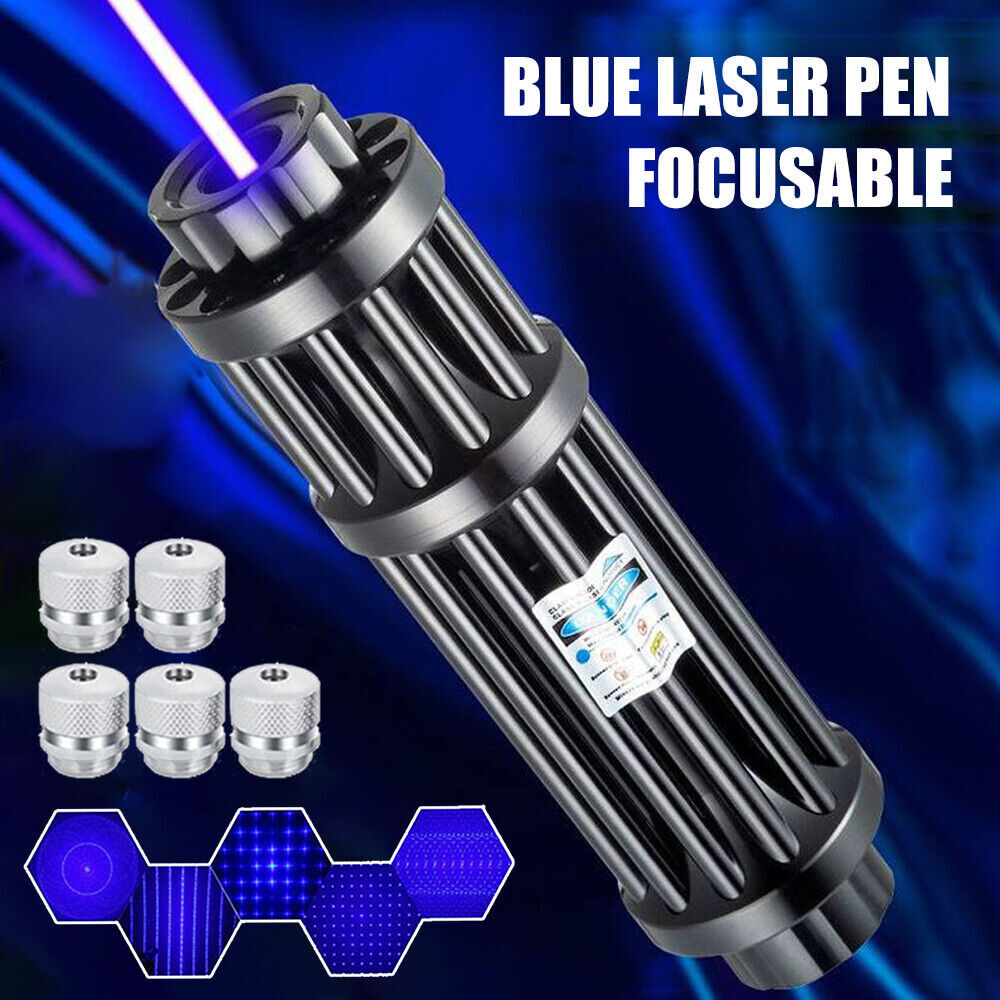 10Watt Adjustable High Powerful Blue Light Pointer Visible Dot Torch Laser