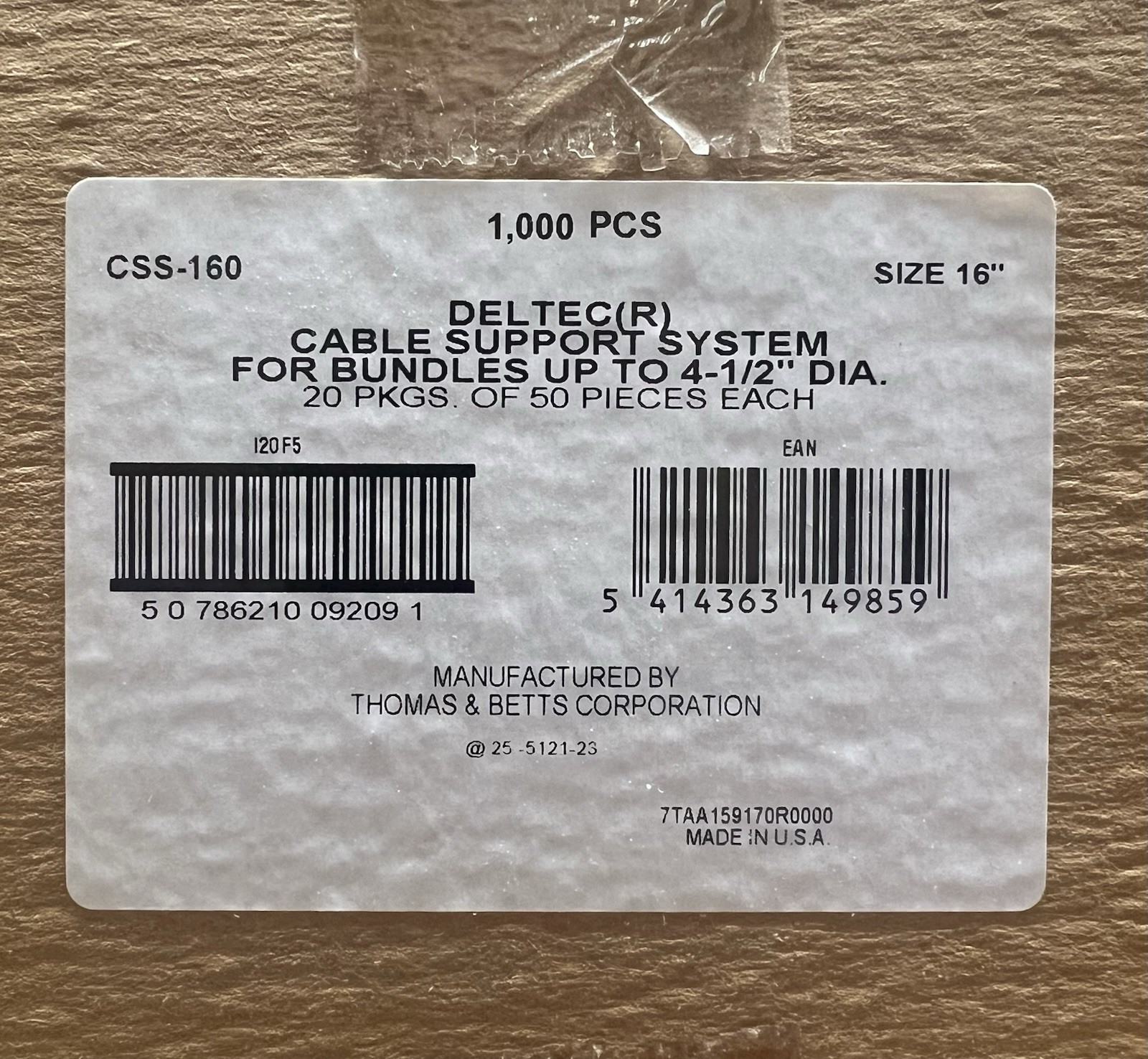 1000 Pcs! Deltec Cable Support System CSS-160 for Bundles Up to 4-1/2″ Dia.