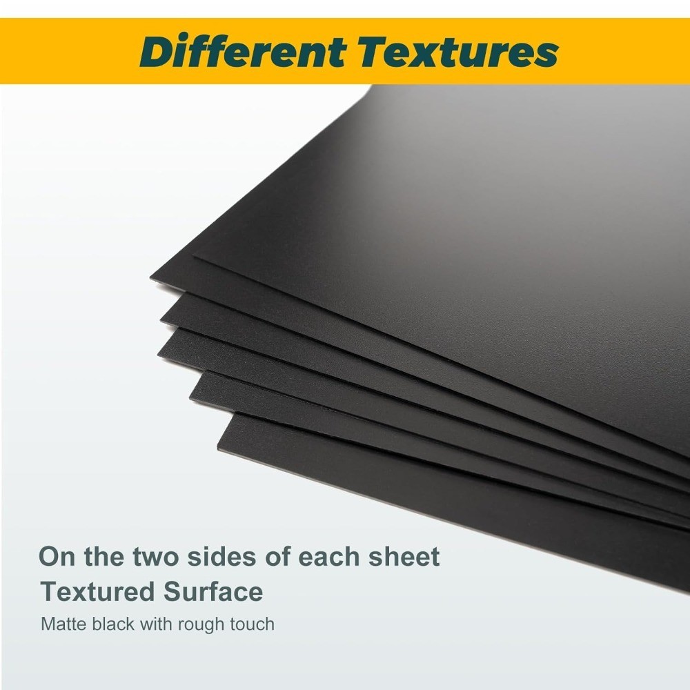 6 Pack Black Plastic Sheet 8x12x0.04 Inches Flexible High Tensile DIY Plastic