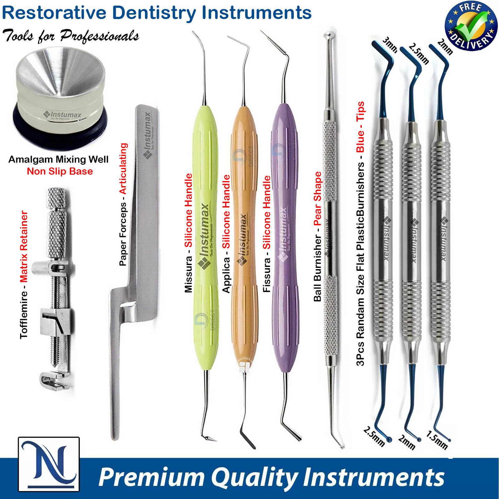 Range of Composite Sculpting Tools Kit Anterior posterior Restorations Dental