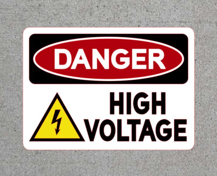 DANGER High Voltage Decal Vinyl Sticker Sign Safety Electric Shock Warning