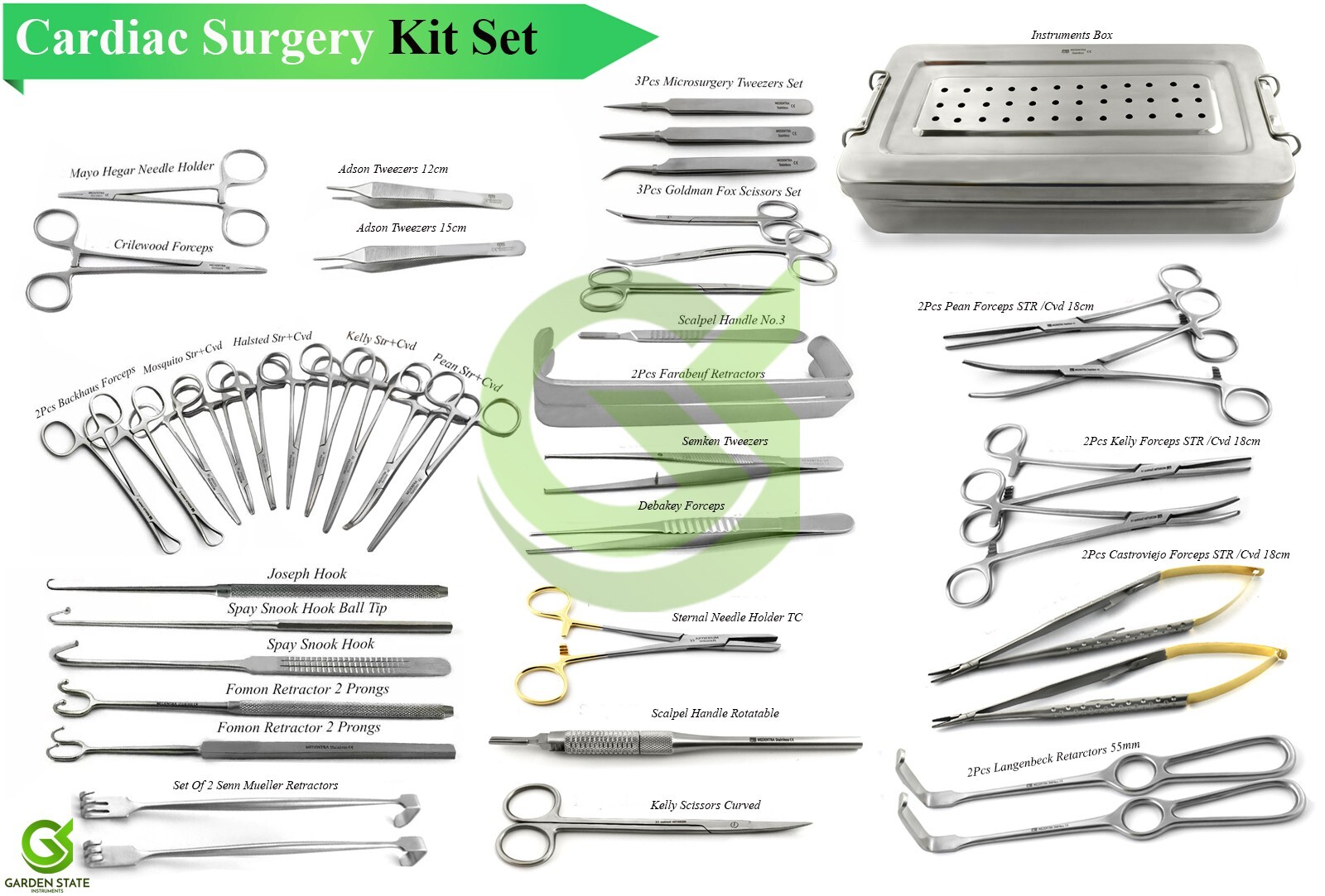 Cardiac Surgery Instruments Set Cardiology Surgical Vascular Instruments Kit