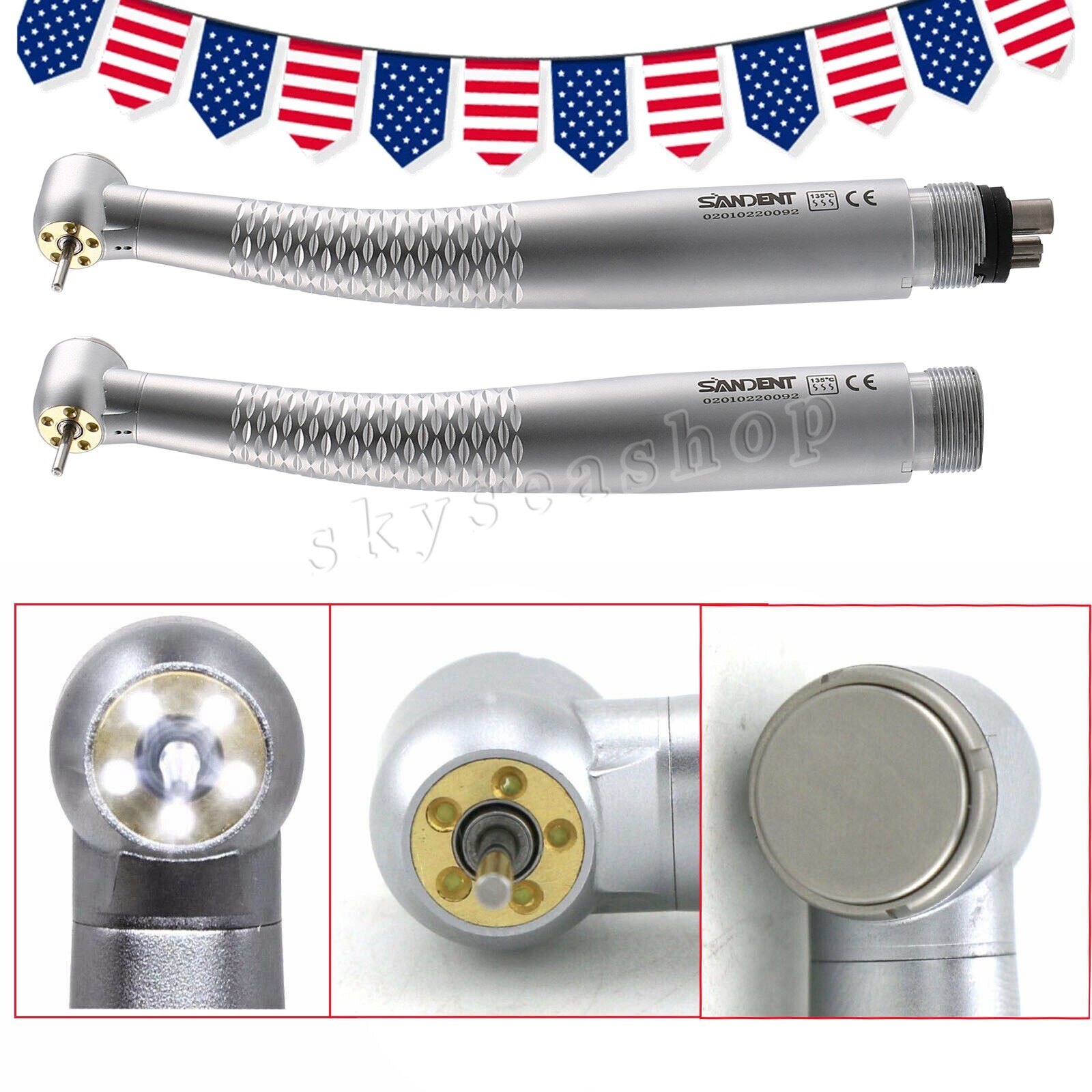 OLED+ 5 Light LED E-Generator Dental High Speed Fiber Optic Handpiece 2/4Hole