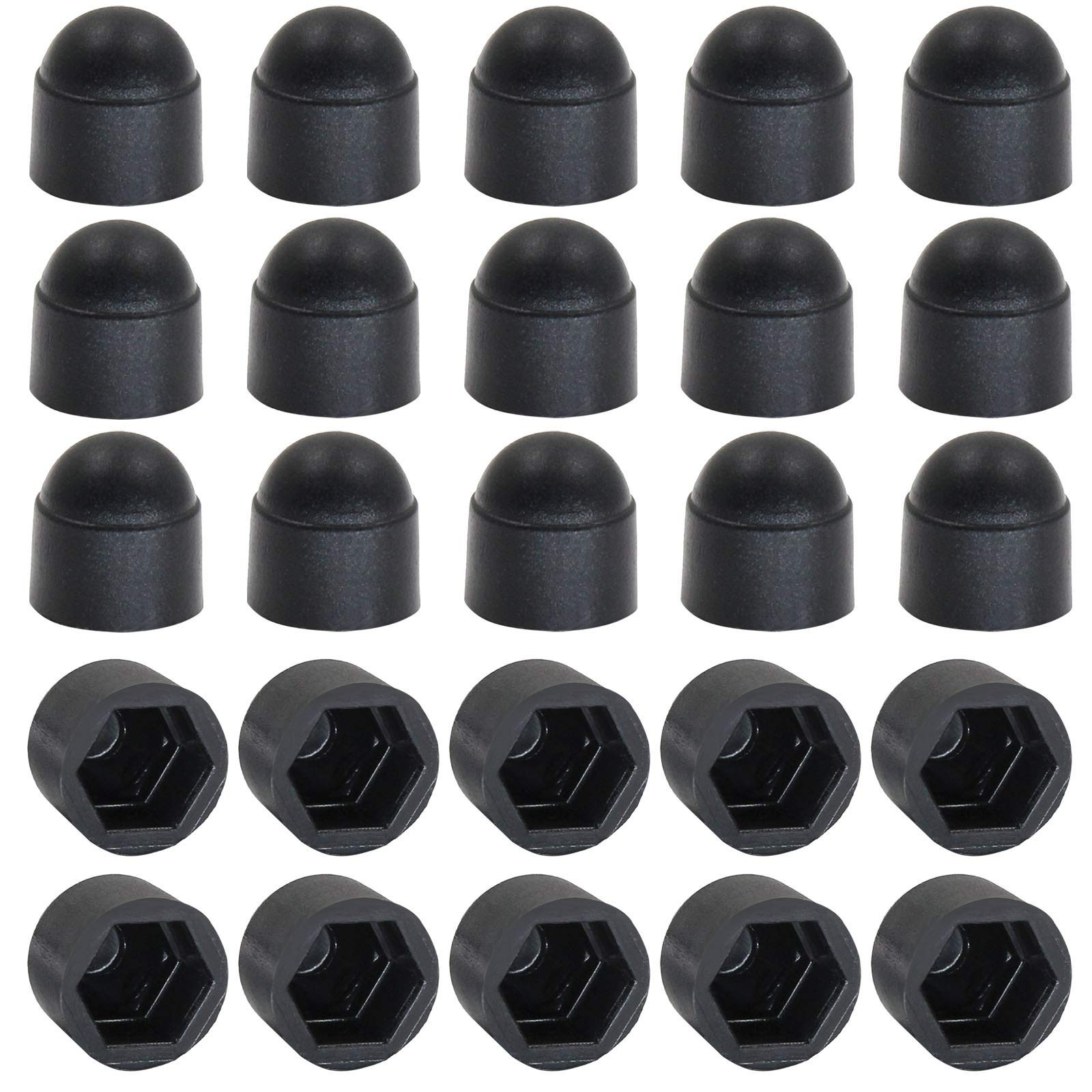 25 Pcs Black M6 x 10mm Hex Head Bolt Covers Dome Plastic Bolt Caps Hexagonal …