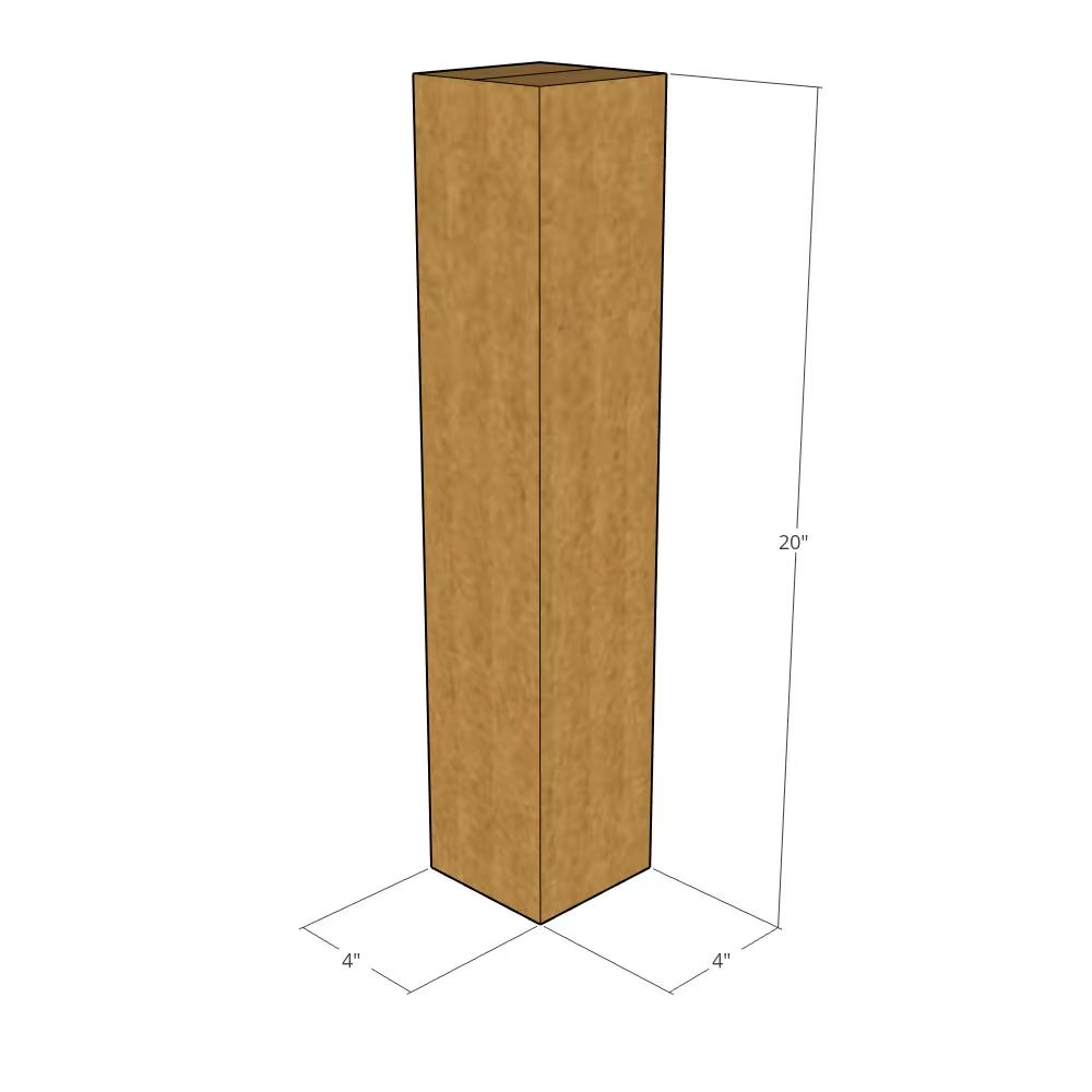 100 4x4x20 Kraft Brown Corrugated Shipping Boxes 32 ECT Single-Wall New