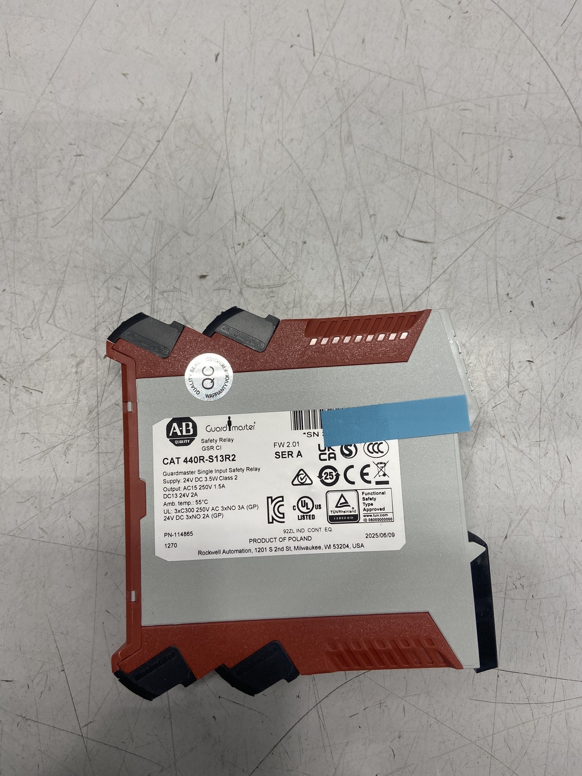 Allen-Bradley Guardmaster Single Input Safety Relay-440R-S13R2