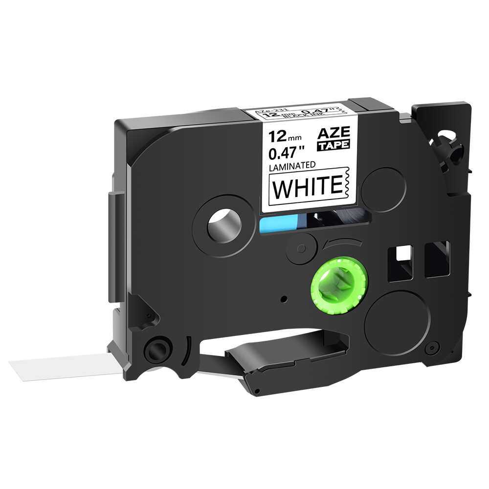 4PK Compatible with Brother PT-D200 TZ231 TZe-231 12mm Black On White Label Tape
