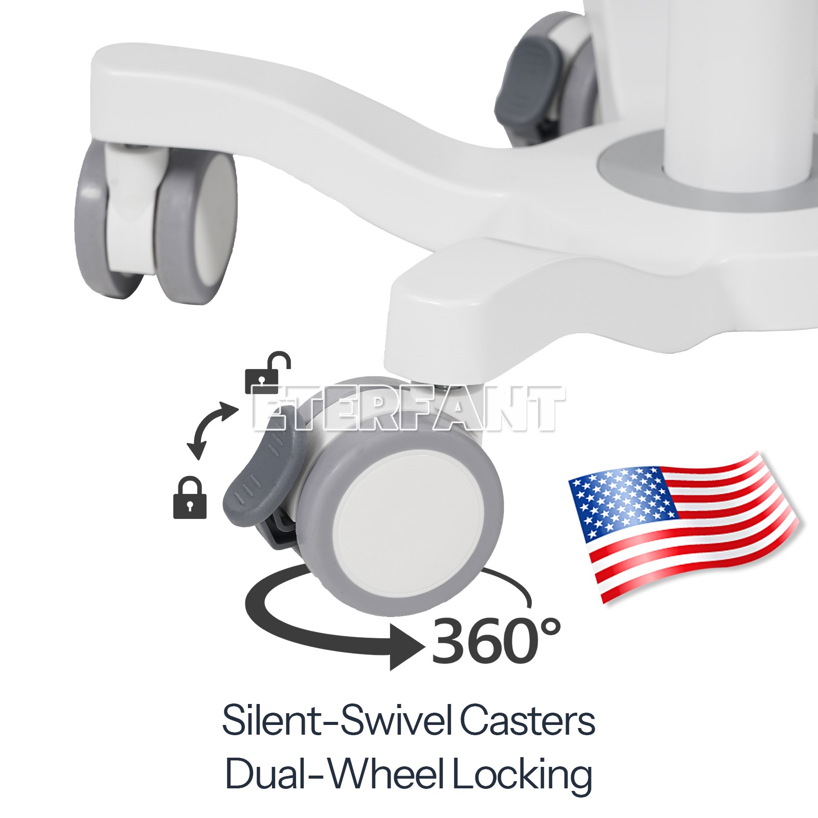 Wall Mount Bracket/Medical Trolley Cart Tool Cart for Patient Monitor Dental Lab