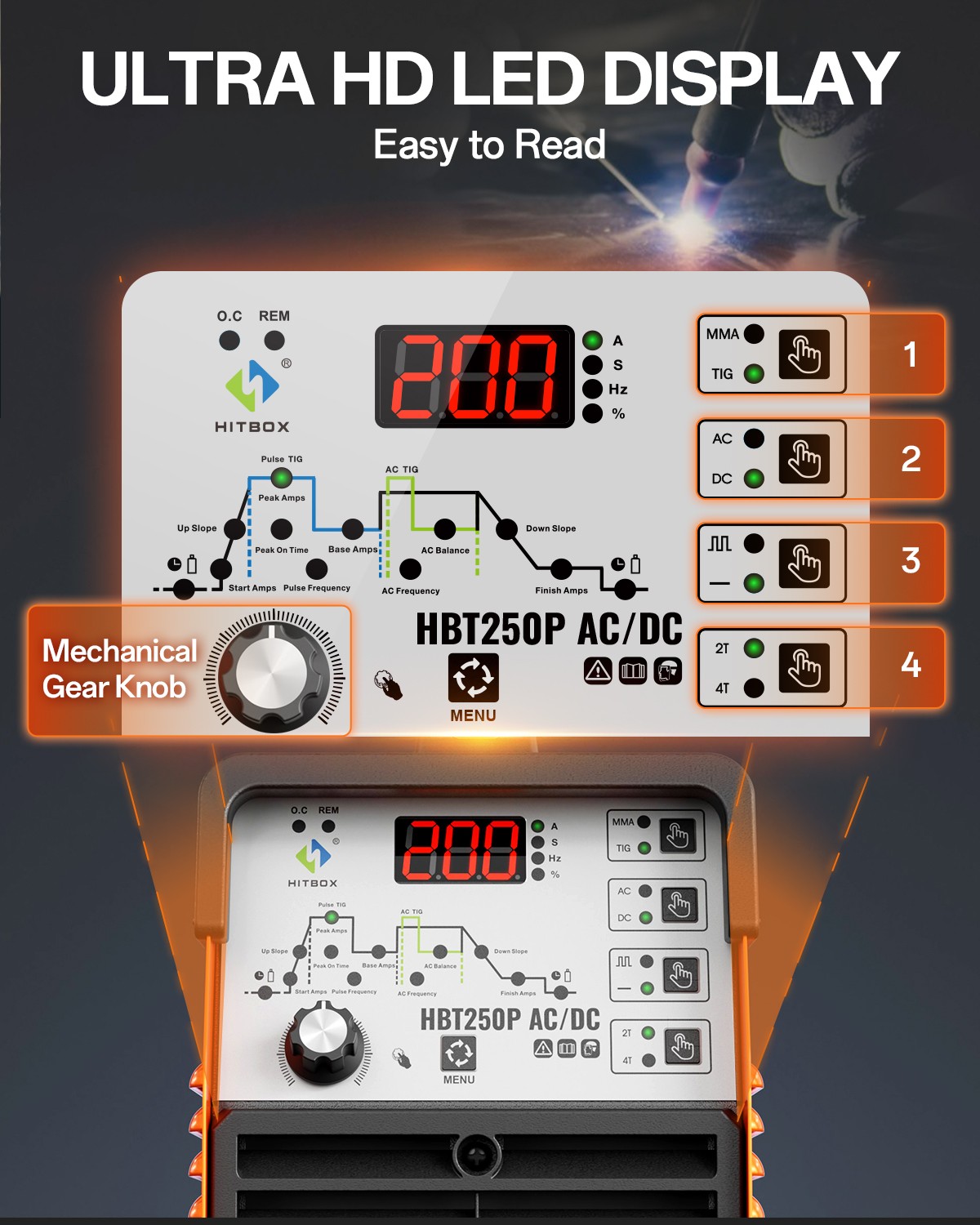 TIG Welder AC/DC with Pulse Professional Aluminium Welding Machine w/Foot Pedal