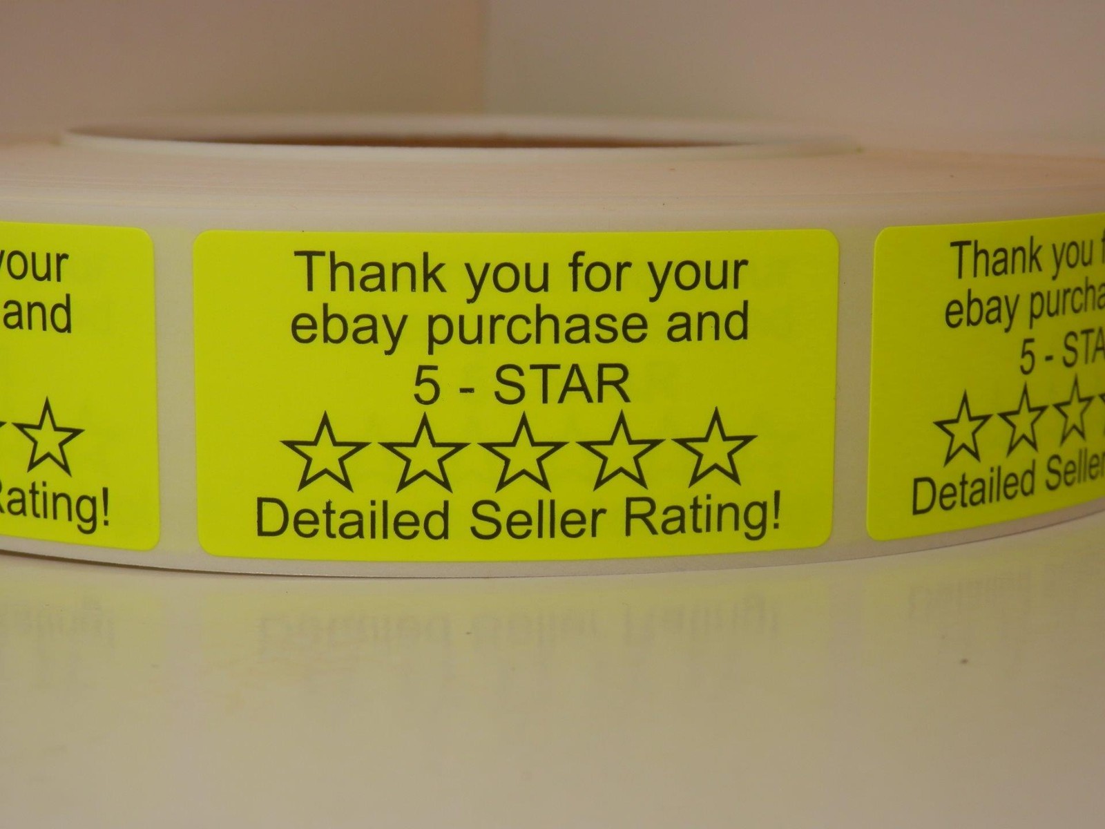 Thank You Sticker Label eBay Purchase 1×2 yellow fluorescent 250/rl