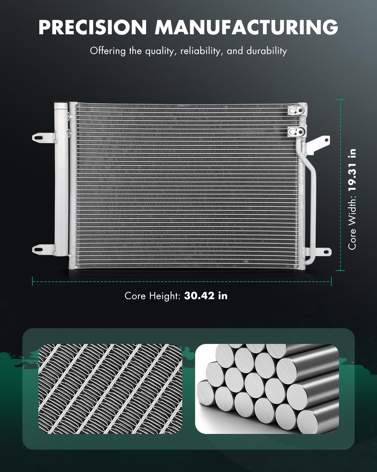 Air Conditioning Condenser Compatible 2011-2015 1.4L 1.8L 2.0L 2.5L Replace#3889