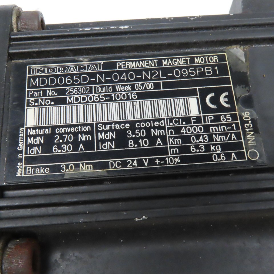 Indramat MDD065D-N-040-N2L-095PB1 3:1 Ratio 1333RPM Output DC Servo Gear Motor