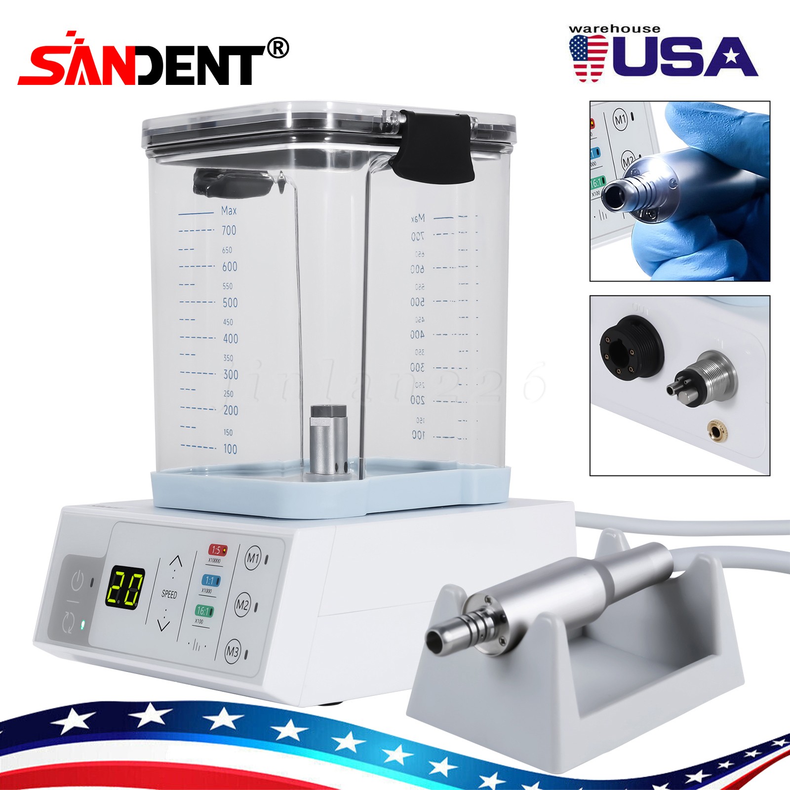 Dental LED Brushless Electric Micro Motor with Water Tank For Practice E-Type