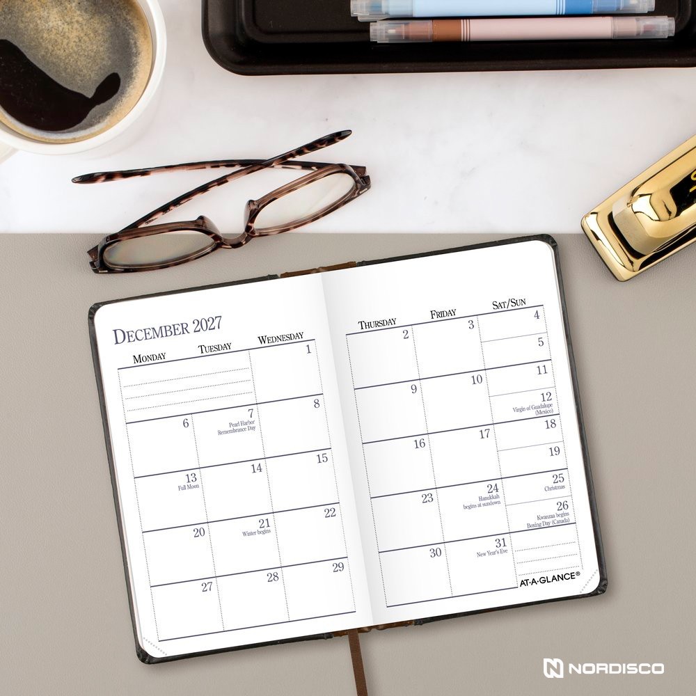 2026 At-A-Glance 74-01 Fine Diary Weekly Monthly Planner, Genuine Leather