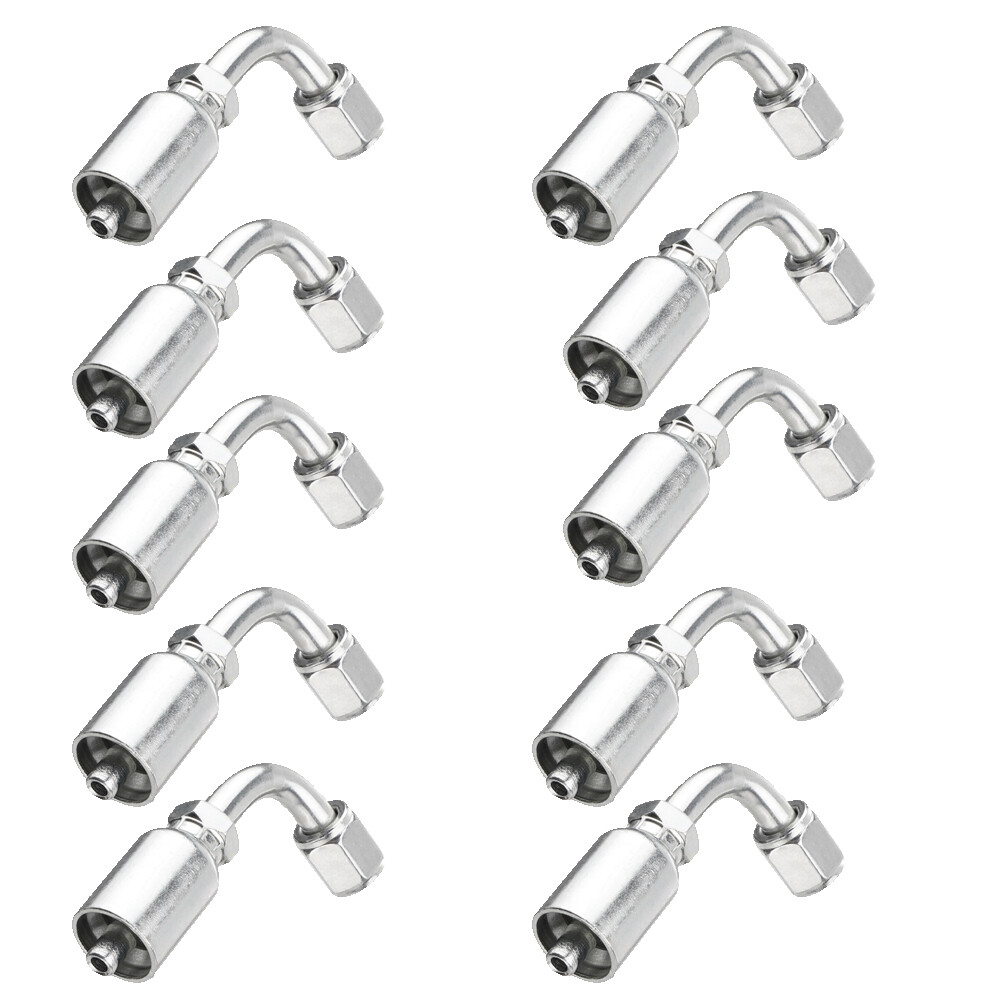 10 Pack 3/8″ JIC 37° Female 90° Elbow Hydraulic Hose Fittings For 3/8″ I.D. Hose