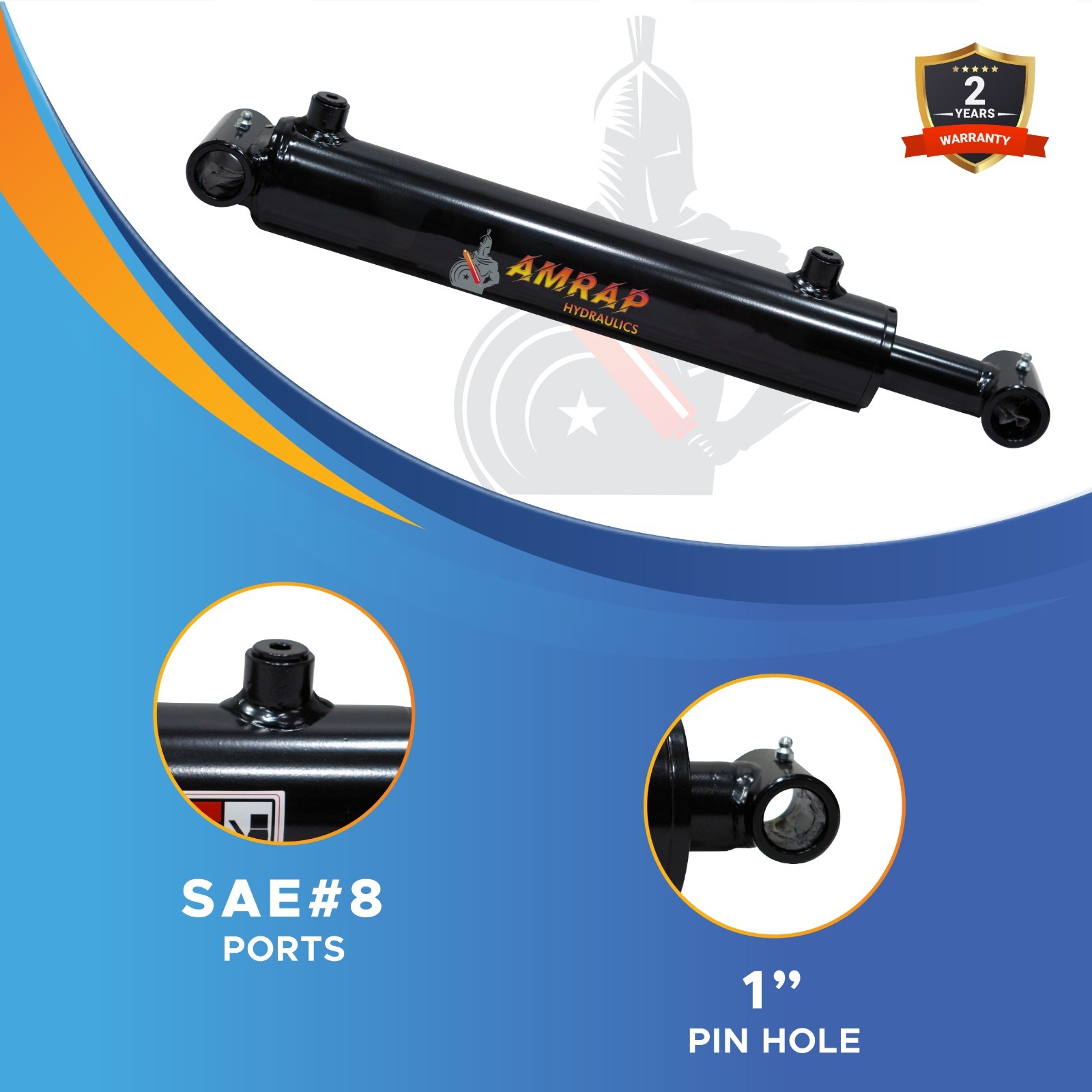 2.5×18 Hydraulic Cylinder-2.5″ Bore, 18″ Stroke -Welded Cross Tube Cylinder(new)