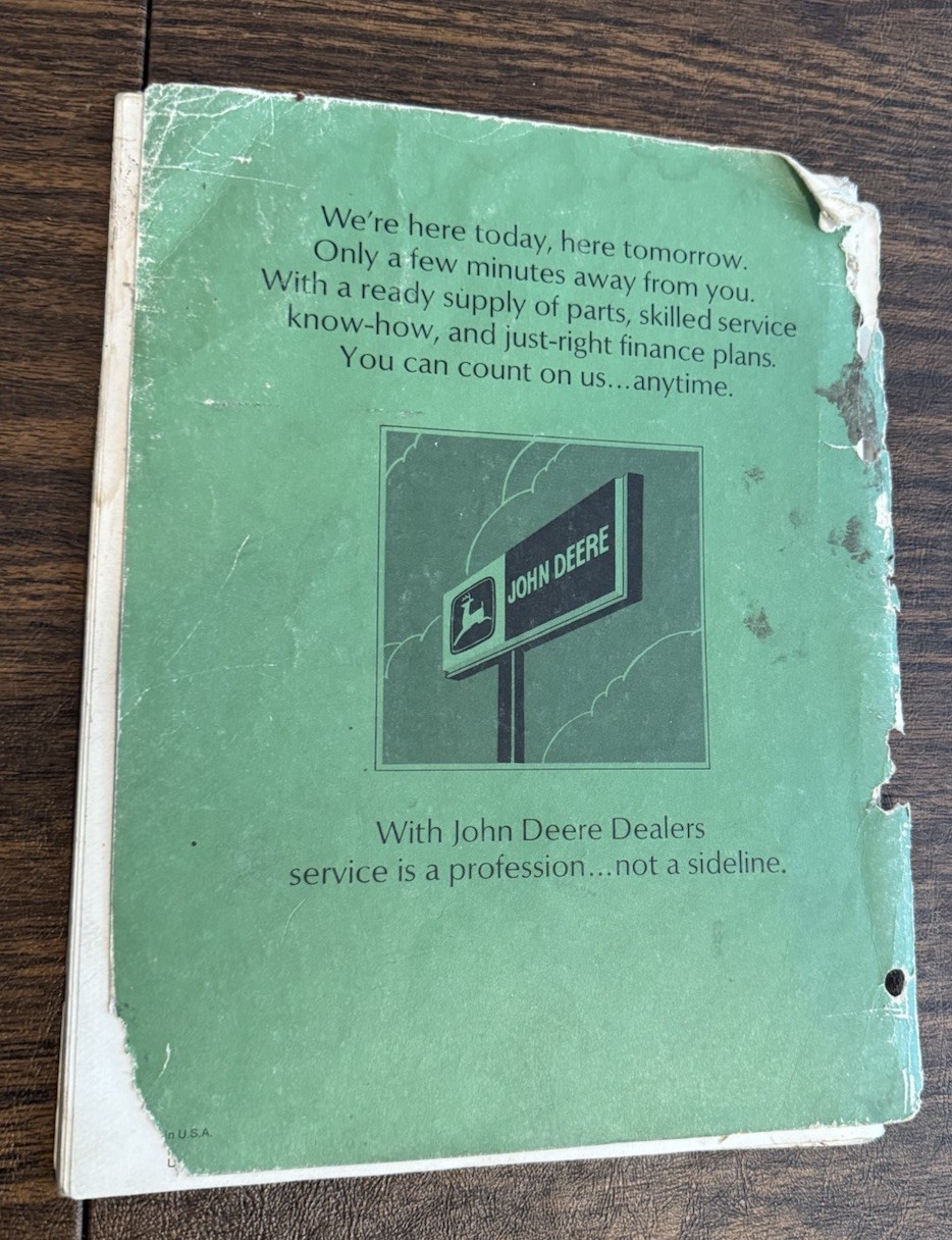 Three (3) John Deere Combine & Heads Operator Manuals from the 1960 & 1970’s