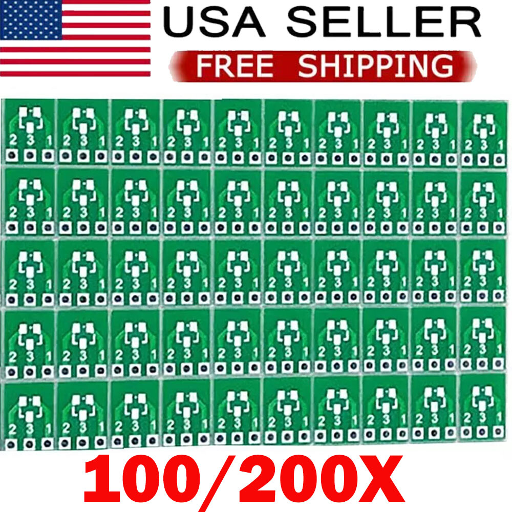 100/200X SOT23 to SIP3 Adapter PCB Board SMD to DIP Converter Plate DIY Kit USA