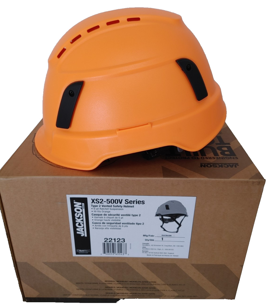 Jackson Safety XS2-500 Type 2 Hard Hat Vented Construction Safety Helmet #25041