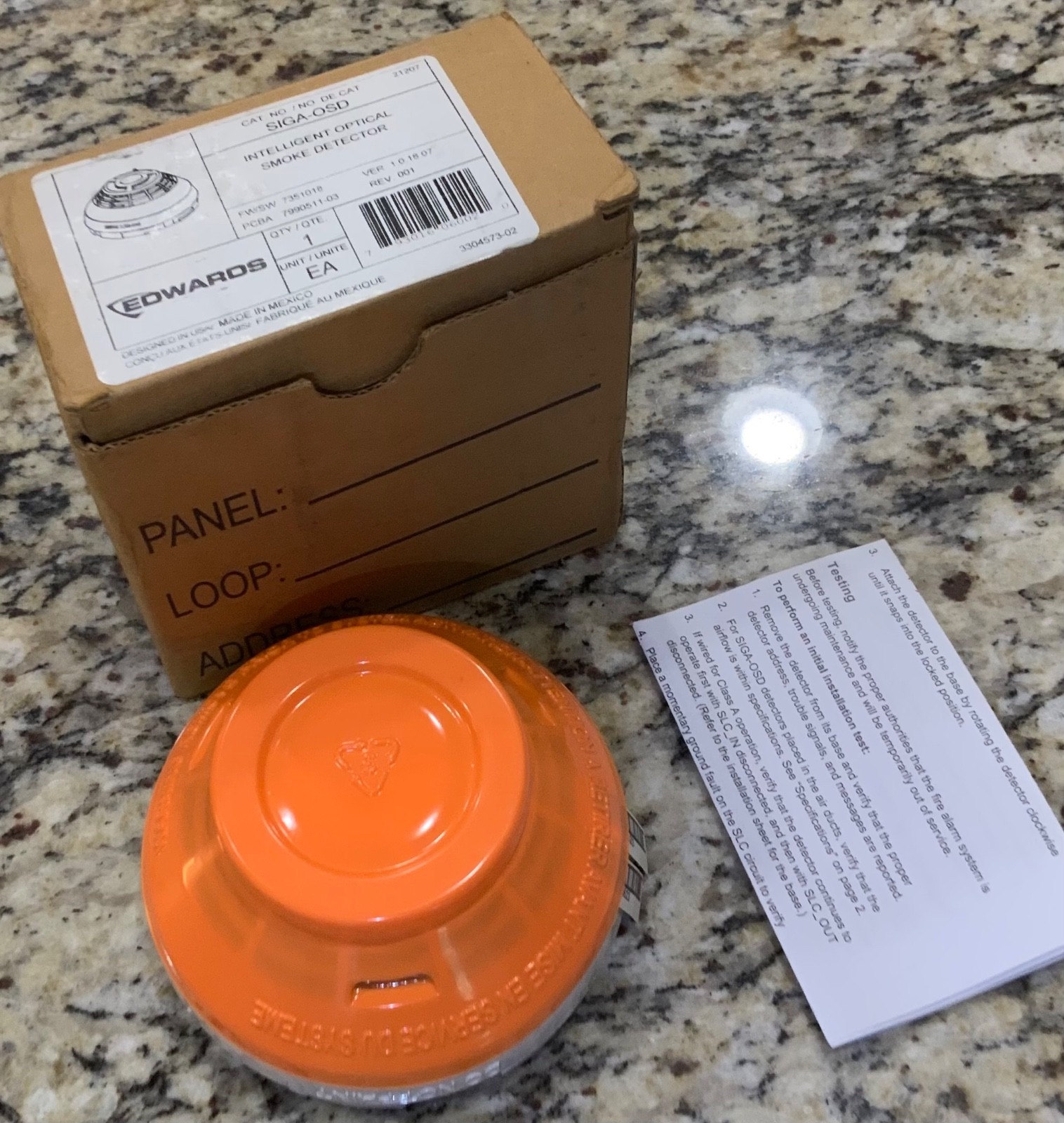 Edwards SIGA-OSD Intelligent Optical Smoke Detector White New in Open Box