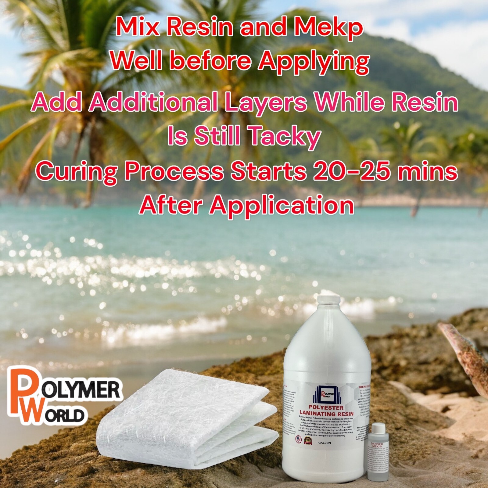 Polymer World Polyester Resin 5 Gal Kit For Boats RV’s Canoes Fiberglass Autos