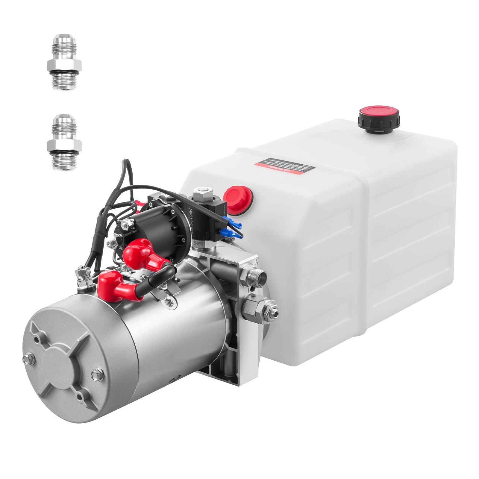 Uimoso 6 Quart Double Solenoid Hydraulic Pump Dump Trailer Power Pack DC 12V