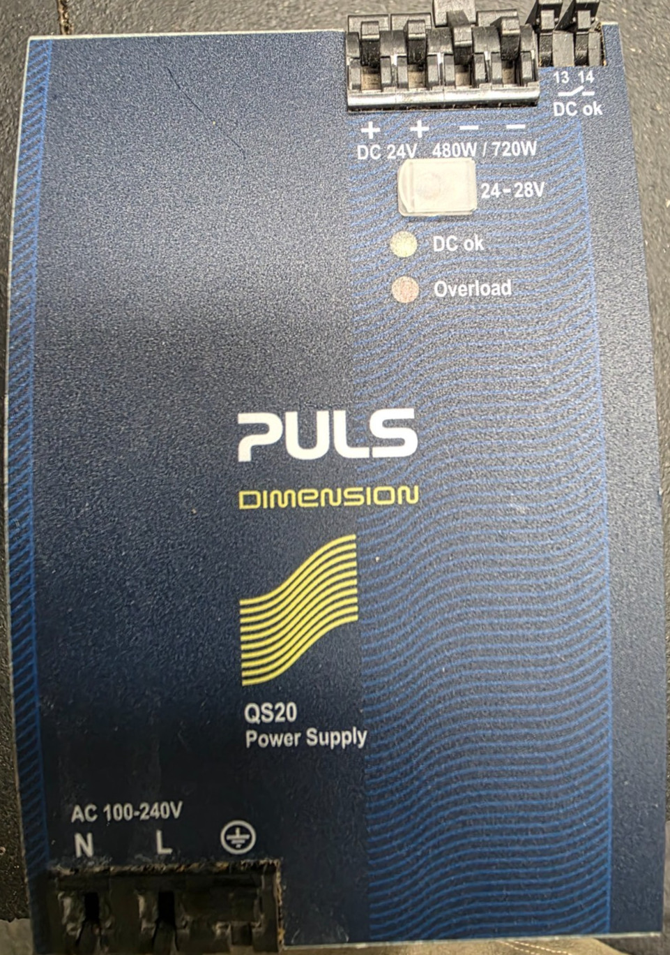 PULS QS20.241 DIN Rail Power Supply 24VDC 20A 480W AC 100-240V Dimension Series