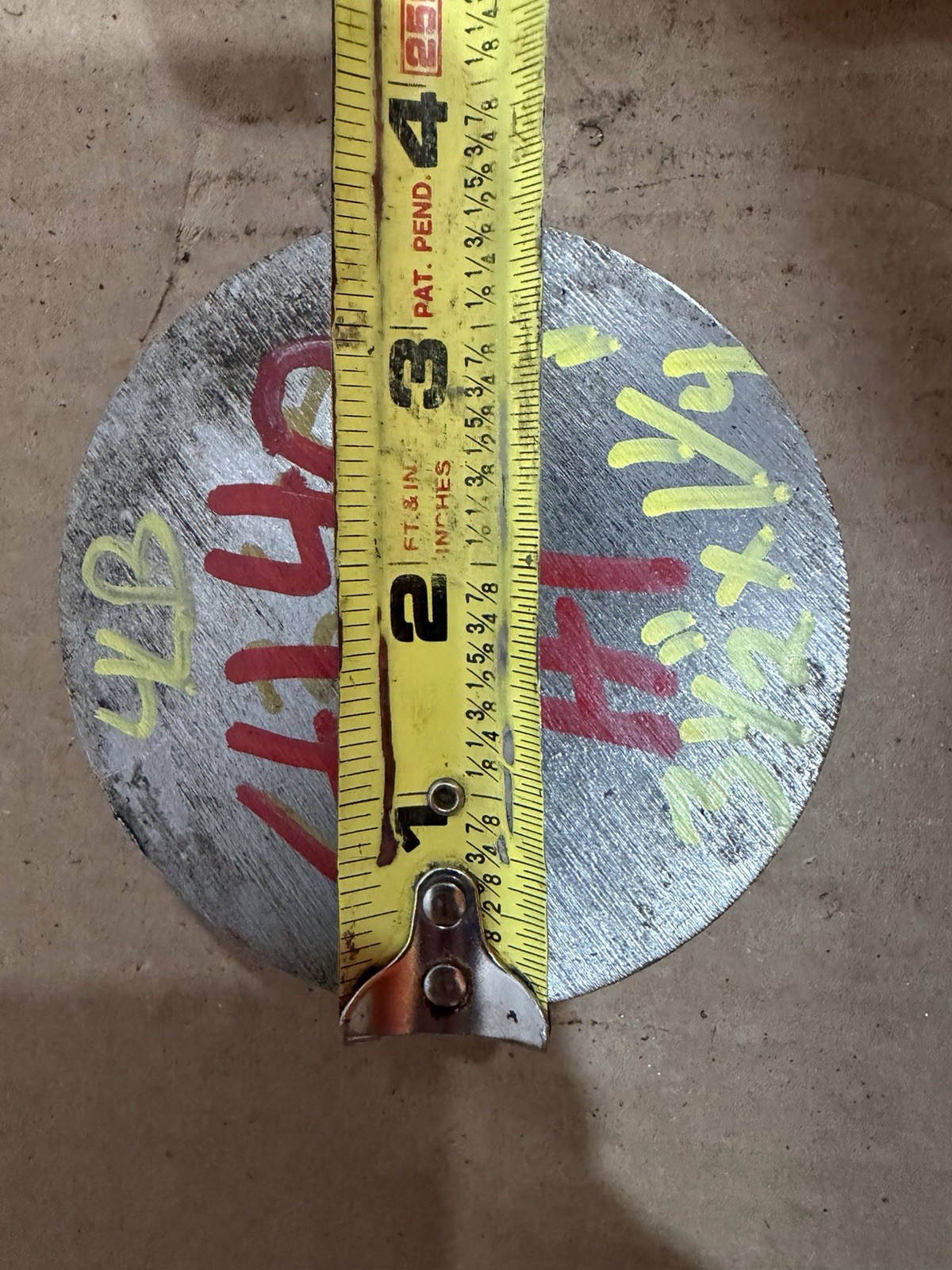 One Piece 4140 Hot Rolled Steel Bar Round Stock Heat Treated 3 1/2” OD x ~1 1/4”