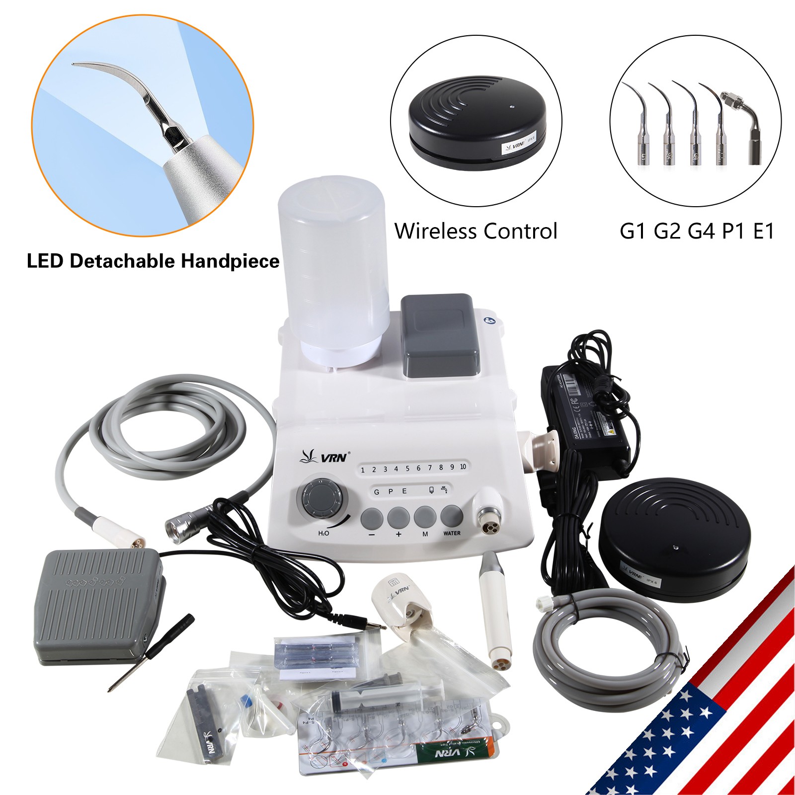 LED Dental Ultrasonic Piezo Scaler Scaling Perio Endo USA STOCK Bottle
