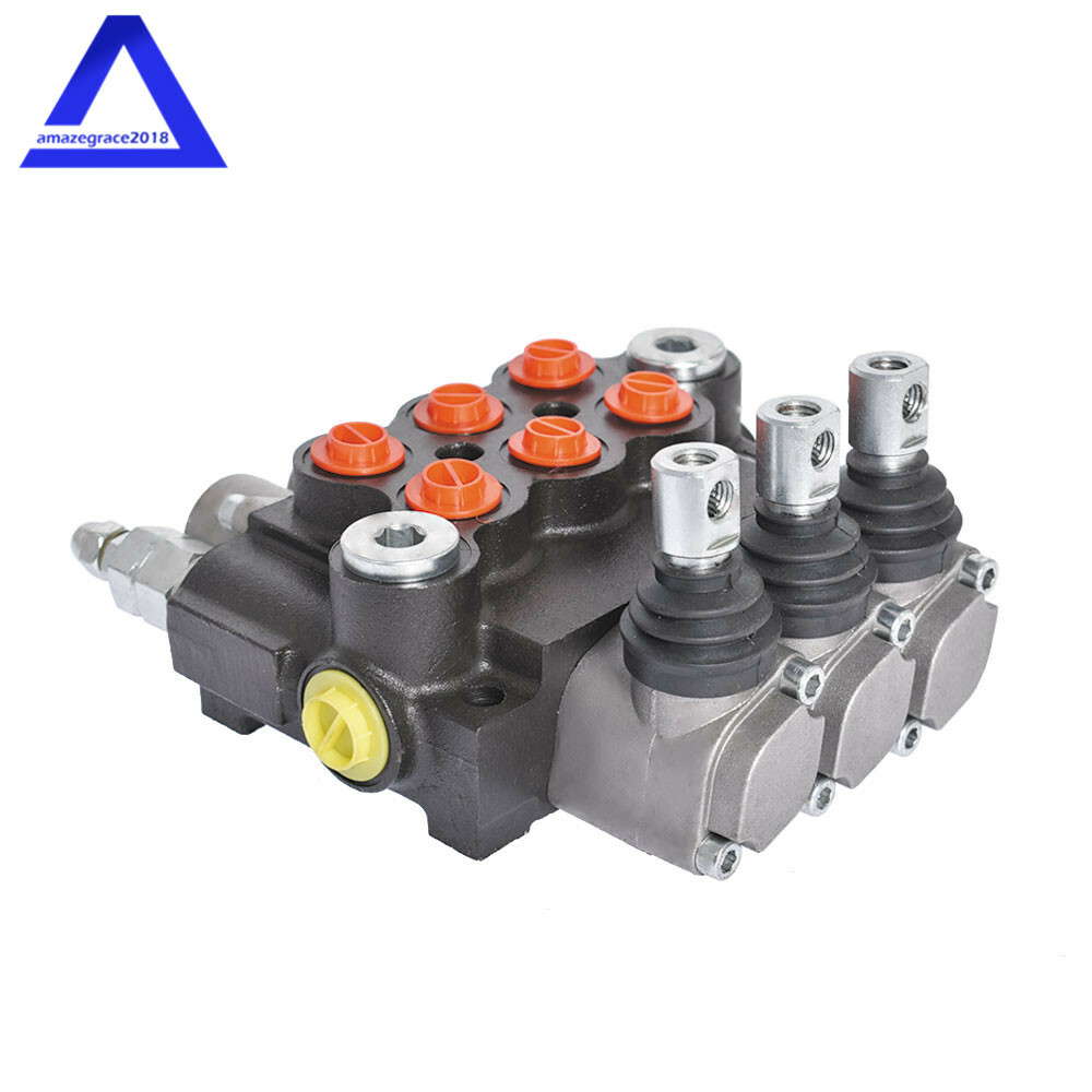 3 Spool Hydraulic Control Valve Double Acting 13 GPM 3600 PSI SAE Ports