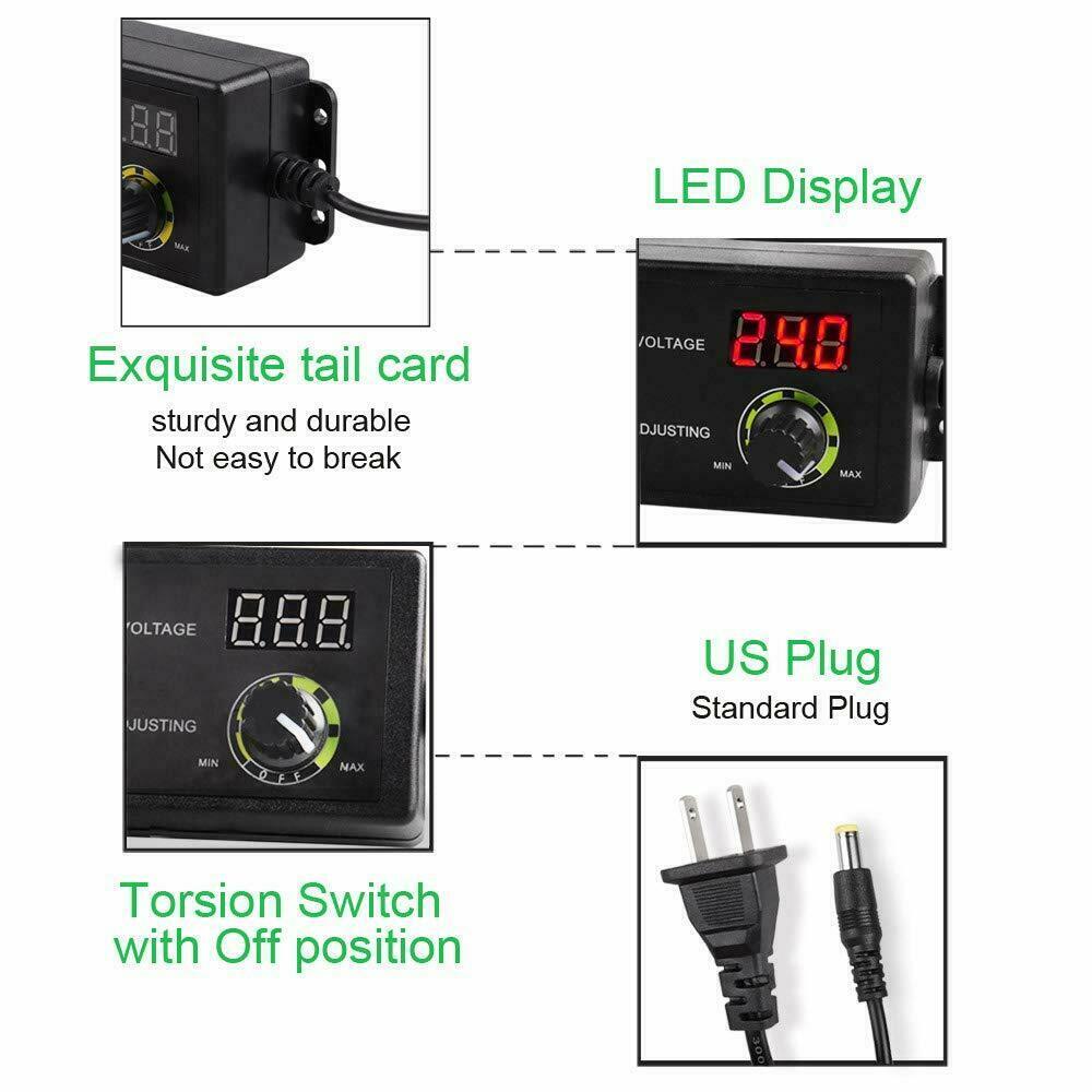 60W Power Supply Adjustable Variable Voltage DC 3V~24V Universal AC/DC Adapter