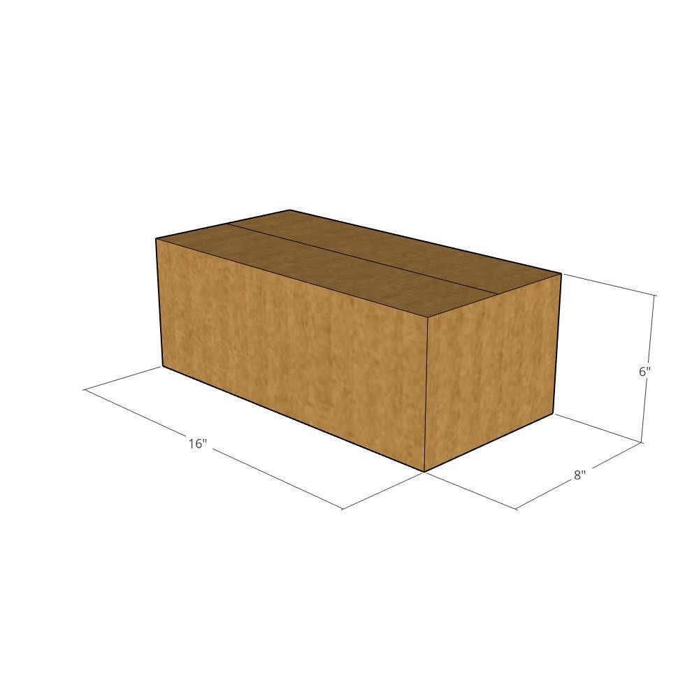 10 16x8x6 Kraft Brown Corrugated Shipping Boxes 32 ECT Single-Wall New