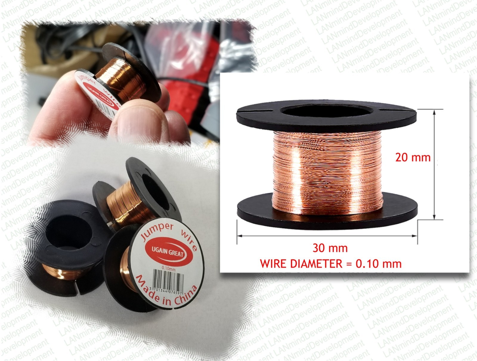 3Pcs 0.1mm Enameled Copper Jumper Wire – Phone & PCB Repair – FREE SHIPPING!!!!