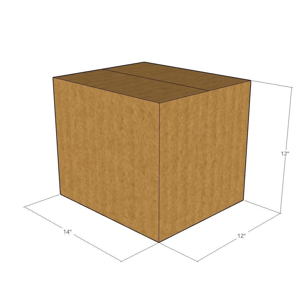 5 14x12x12 Kraft Brown Corrugated Shipping Boxes 32 ECT Single-Wall New
