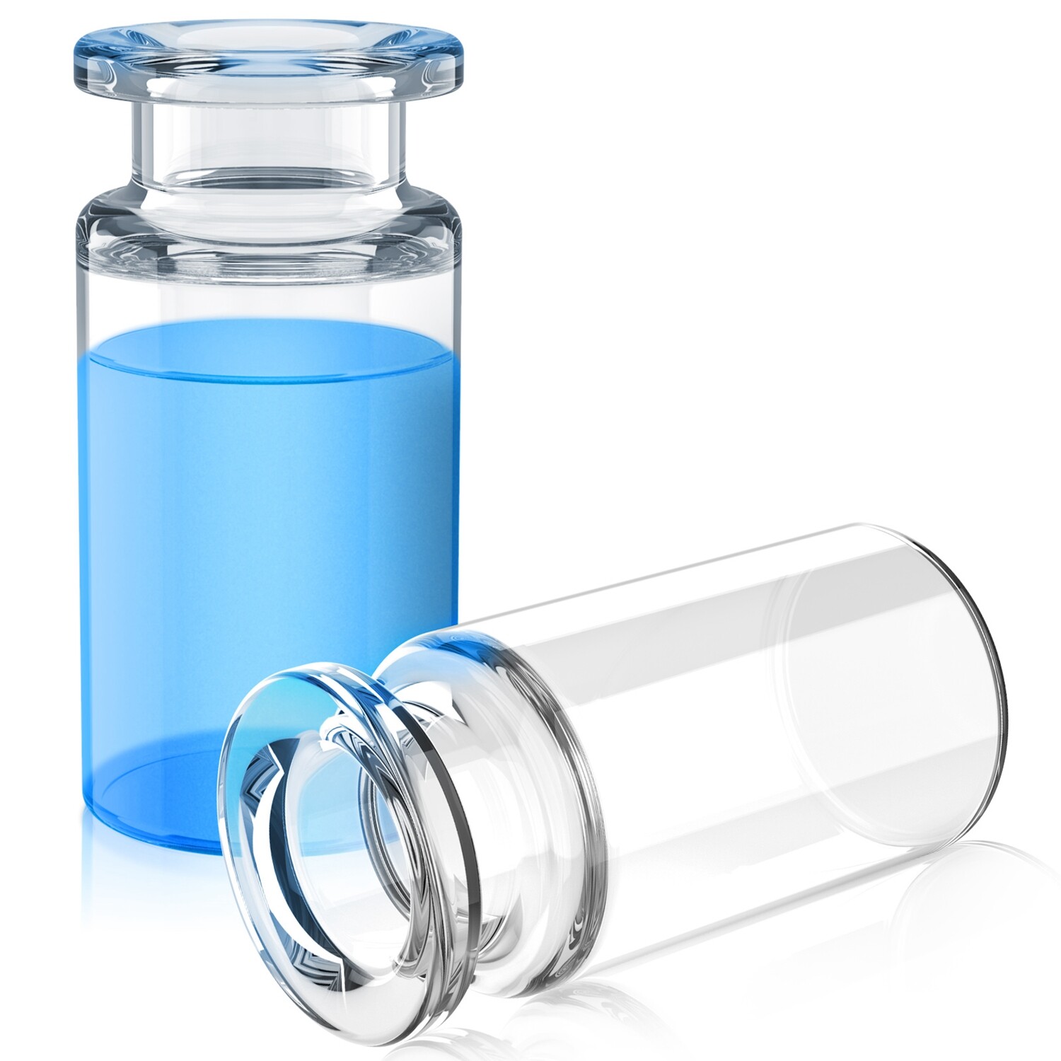 1000PCS 10ml Headspace Vials Clear Glass Bottle 20mm Crimp top Flat Bottom HPLC