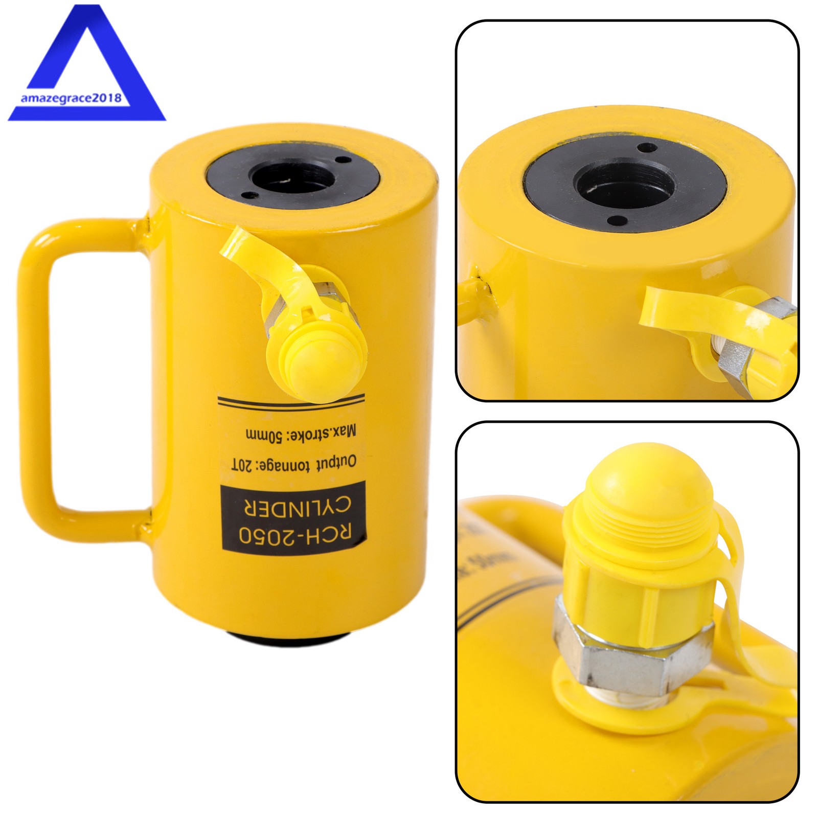 20 Ton Capacity Hollow Hydraulic Cylinder 2inch 50mm Stroke Single Acting