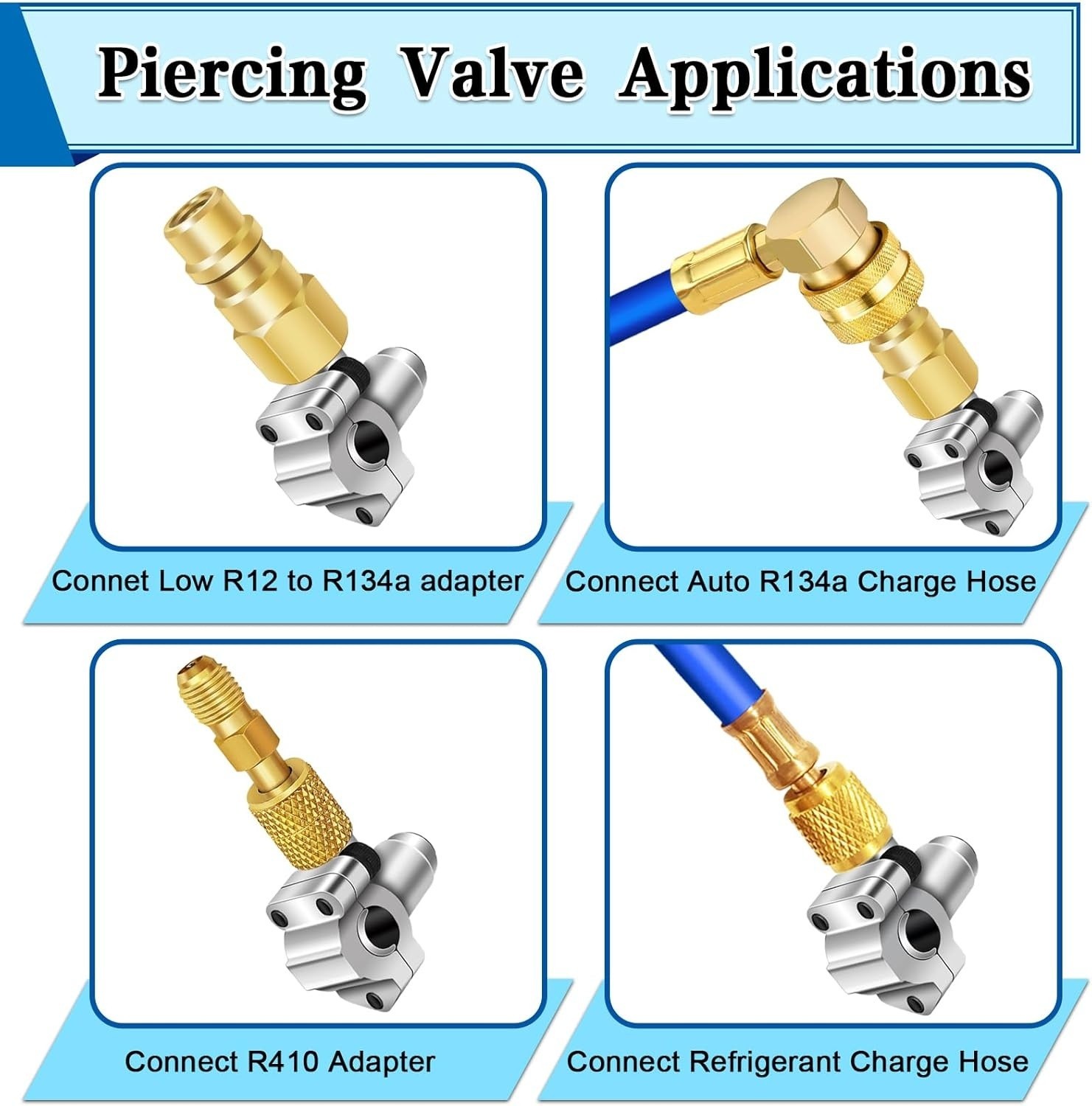 A/C Retrofit Valve Kit-Refrigerant Retrofit Valve Set with R12 to R134A Low Side