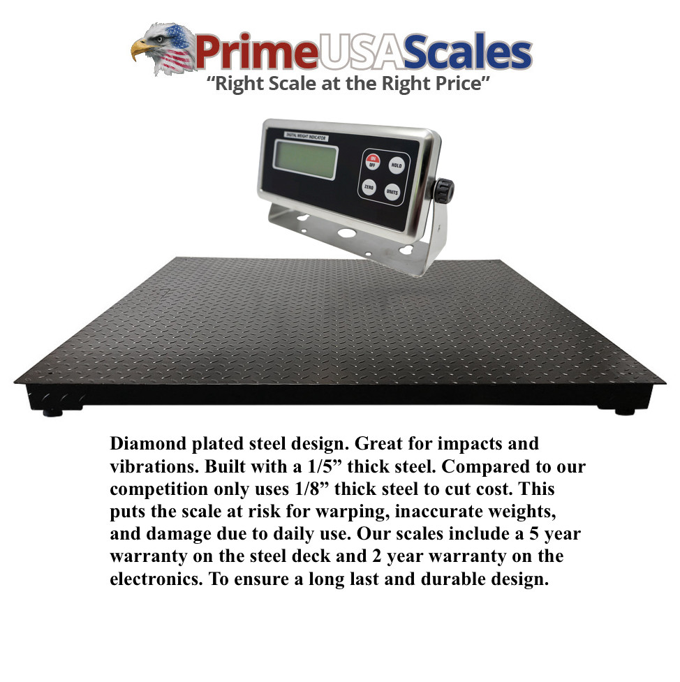 5 Year Warranty Pallet Scale 4×4 Floor Scale 48″ x 48″ Heavy Duty 10,000 lb
