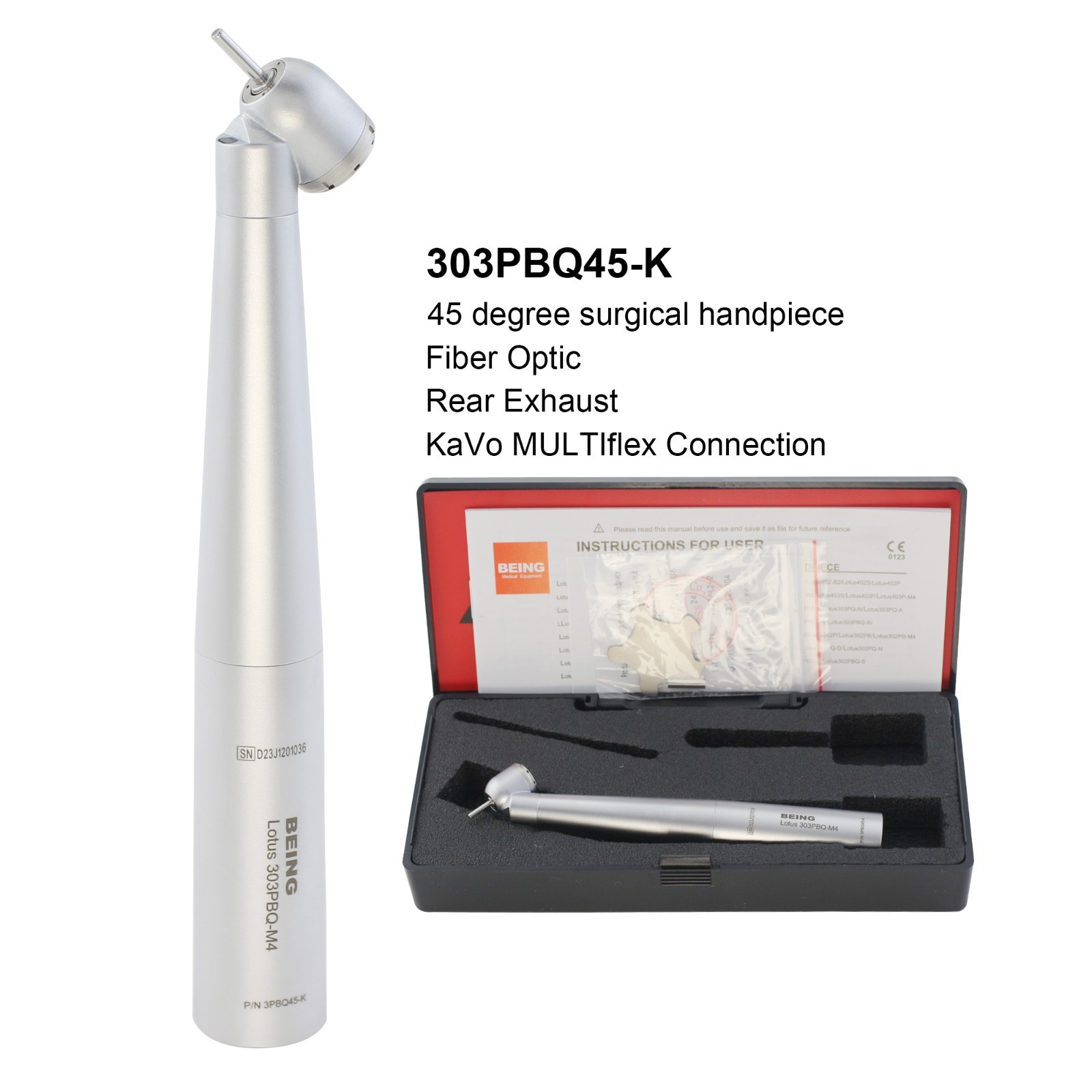 BEING Dental Surgical Handpiece High Speed 45 Degree 4 Hole KaVo NSK Coupler