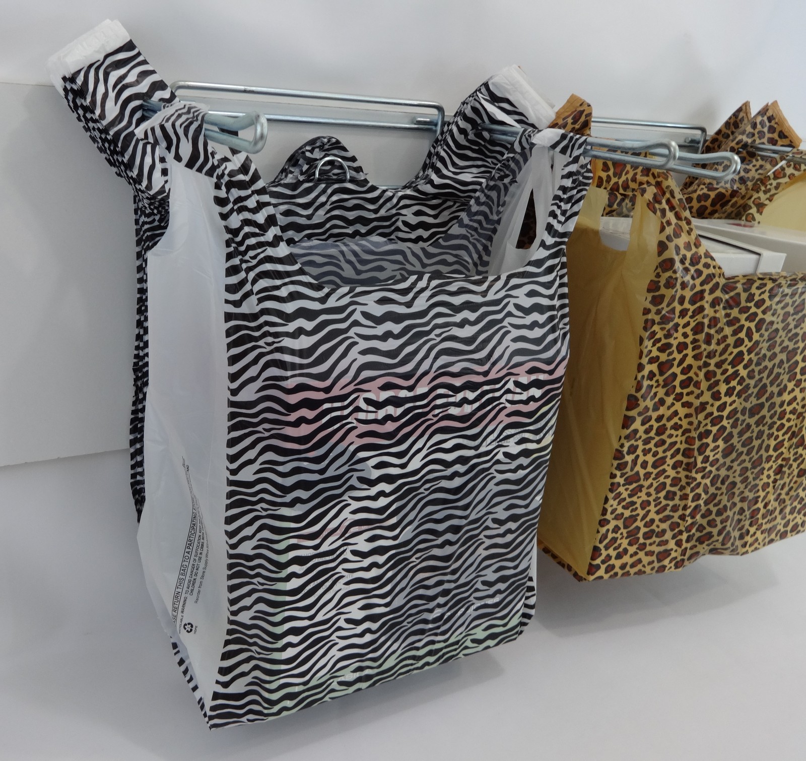 Design T-Shirt Bags Leopard or Zebra Print 11.5 x6x21 Shopping Bags with Handles