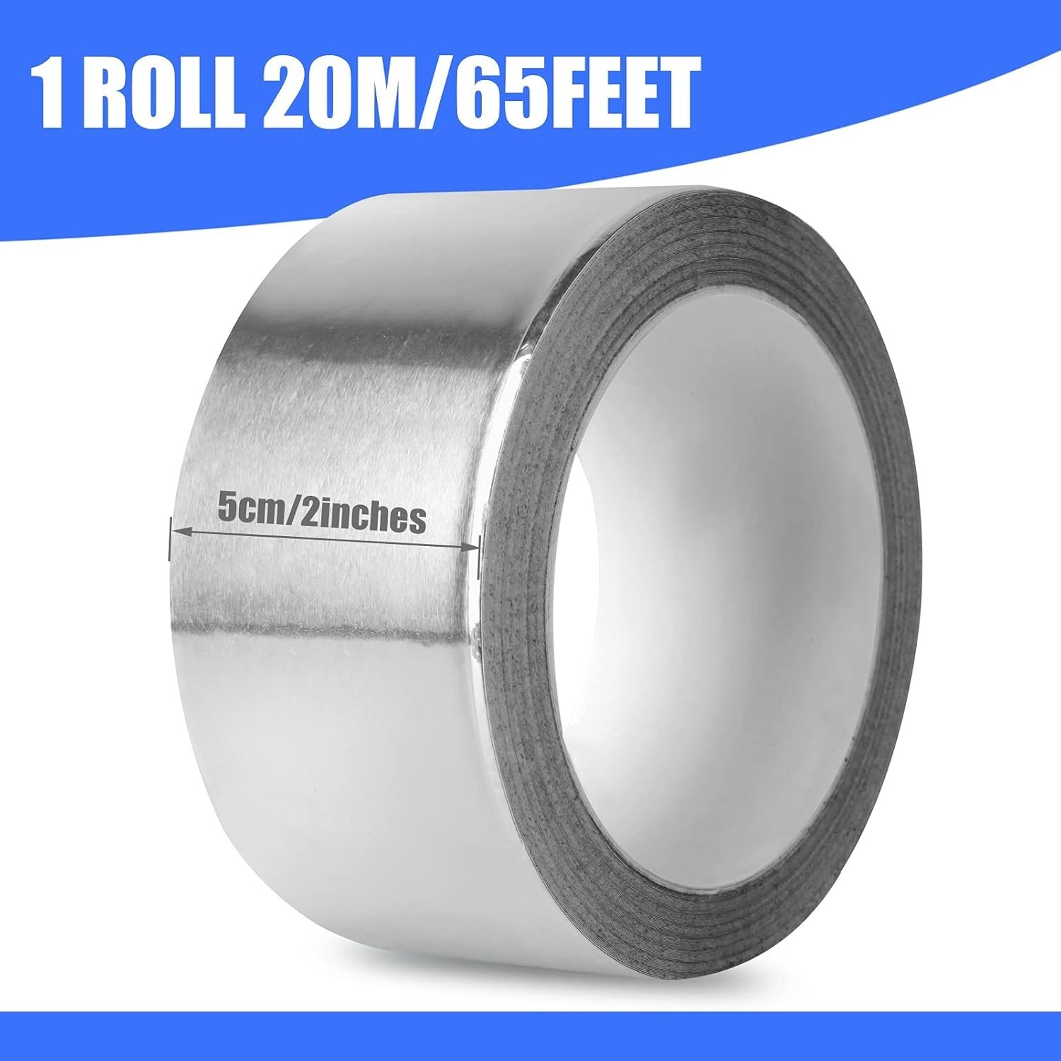 Versatile 2″ x 65ft Aluminum Foil Tape – Heat & UV Resistant Adhesive for HVAC