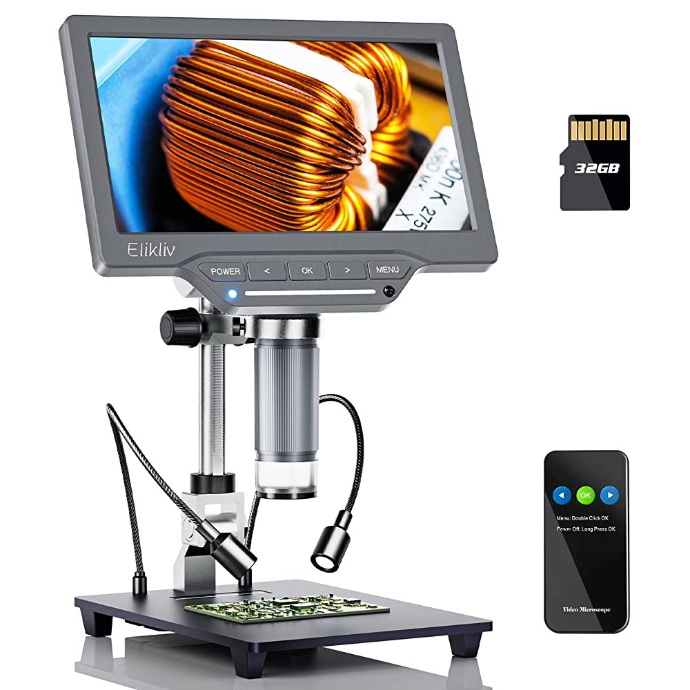 Elikliv’s Digital Microscope EDM201 SE IPS screen 10X-1200X Zoom 12MP 26cm