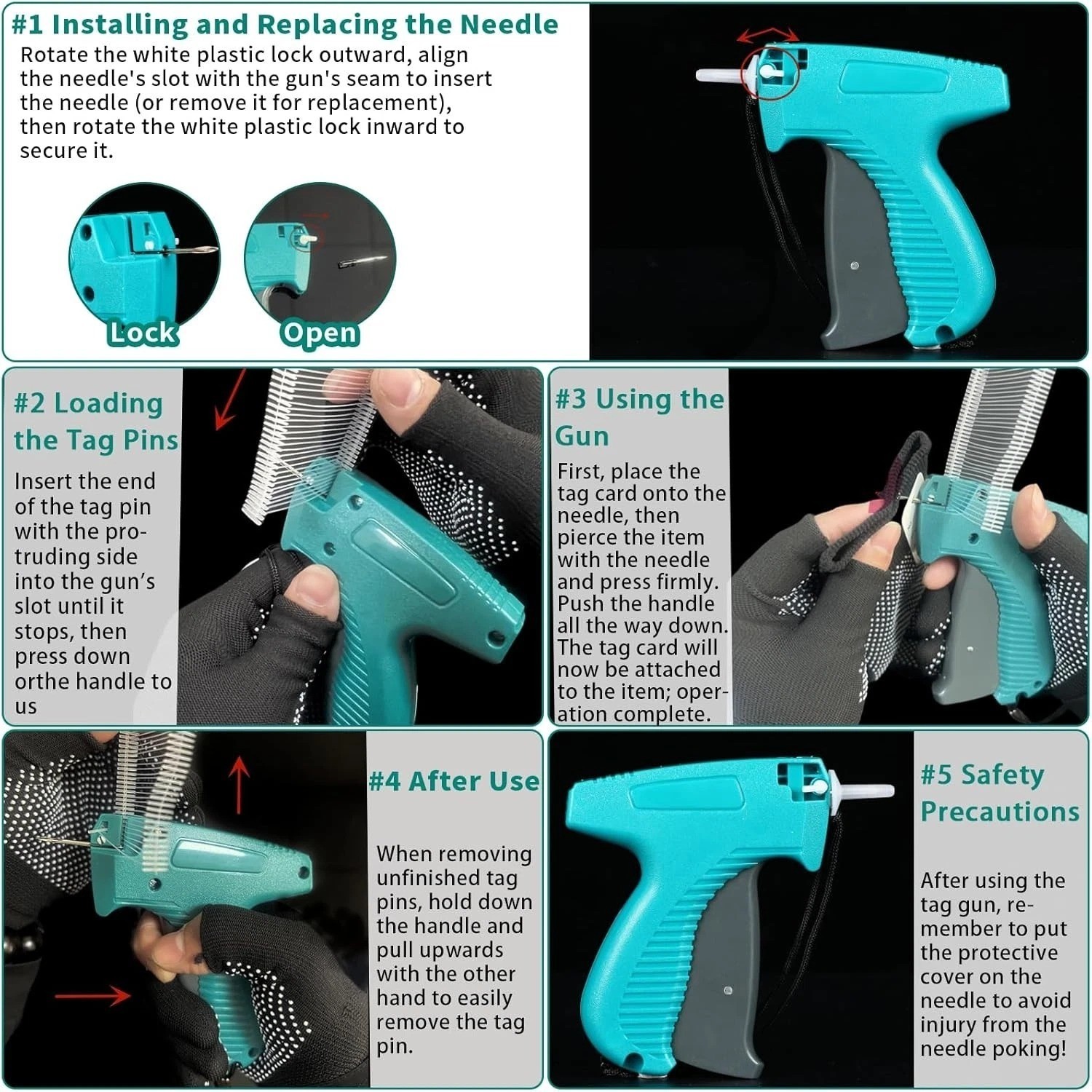 Tagging Gun for Clothing with Case, Standard Retail Price Tag Attacher Gun Kit