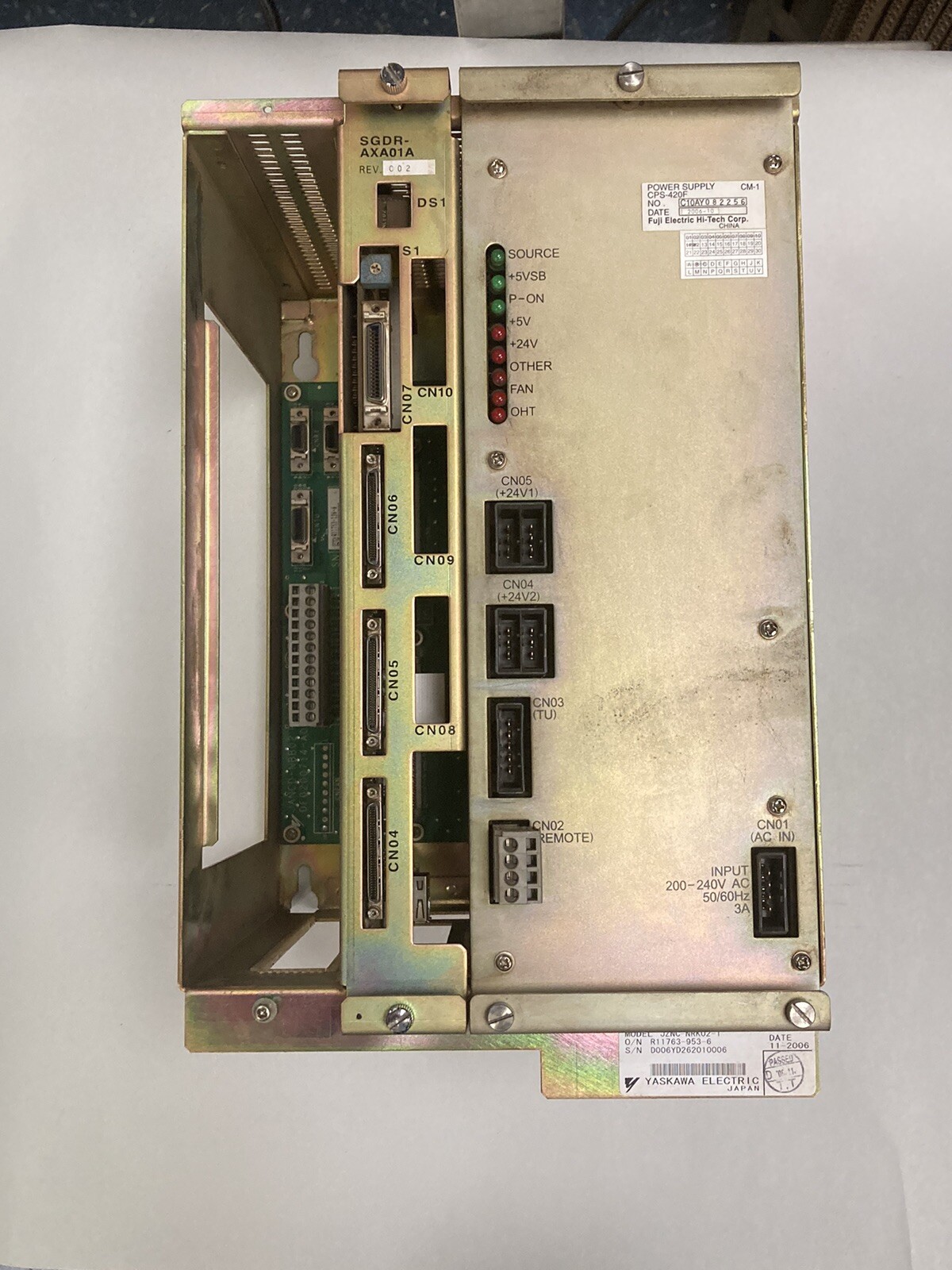 Yaskawa,JZNC-NRK02-1,Rack with CPS-420F SGDR-AXA01A REV. C02