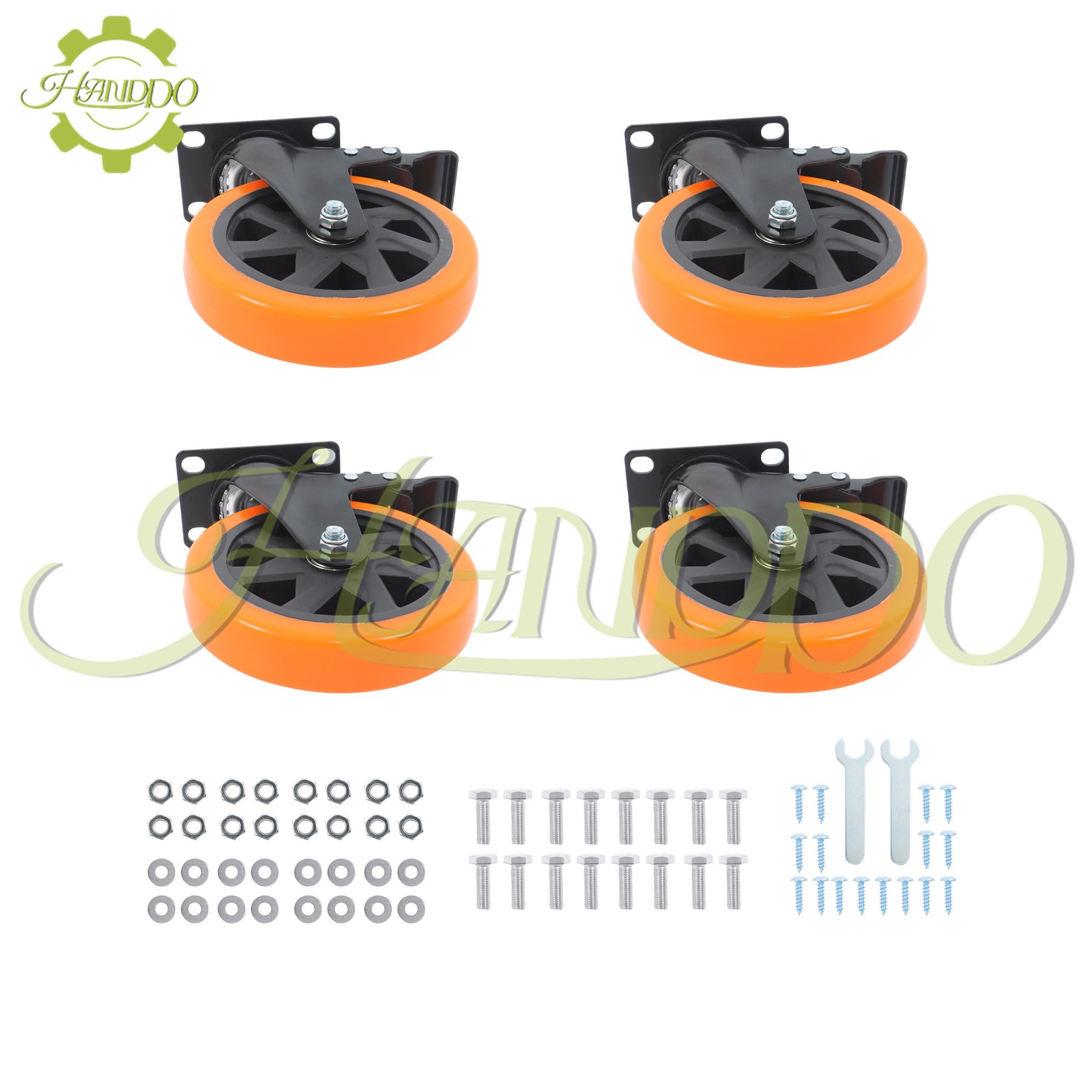 Caster Wheels Swivel Plate Casters 4 Pack 6 inch Heavy Duty with Locking Brake