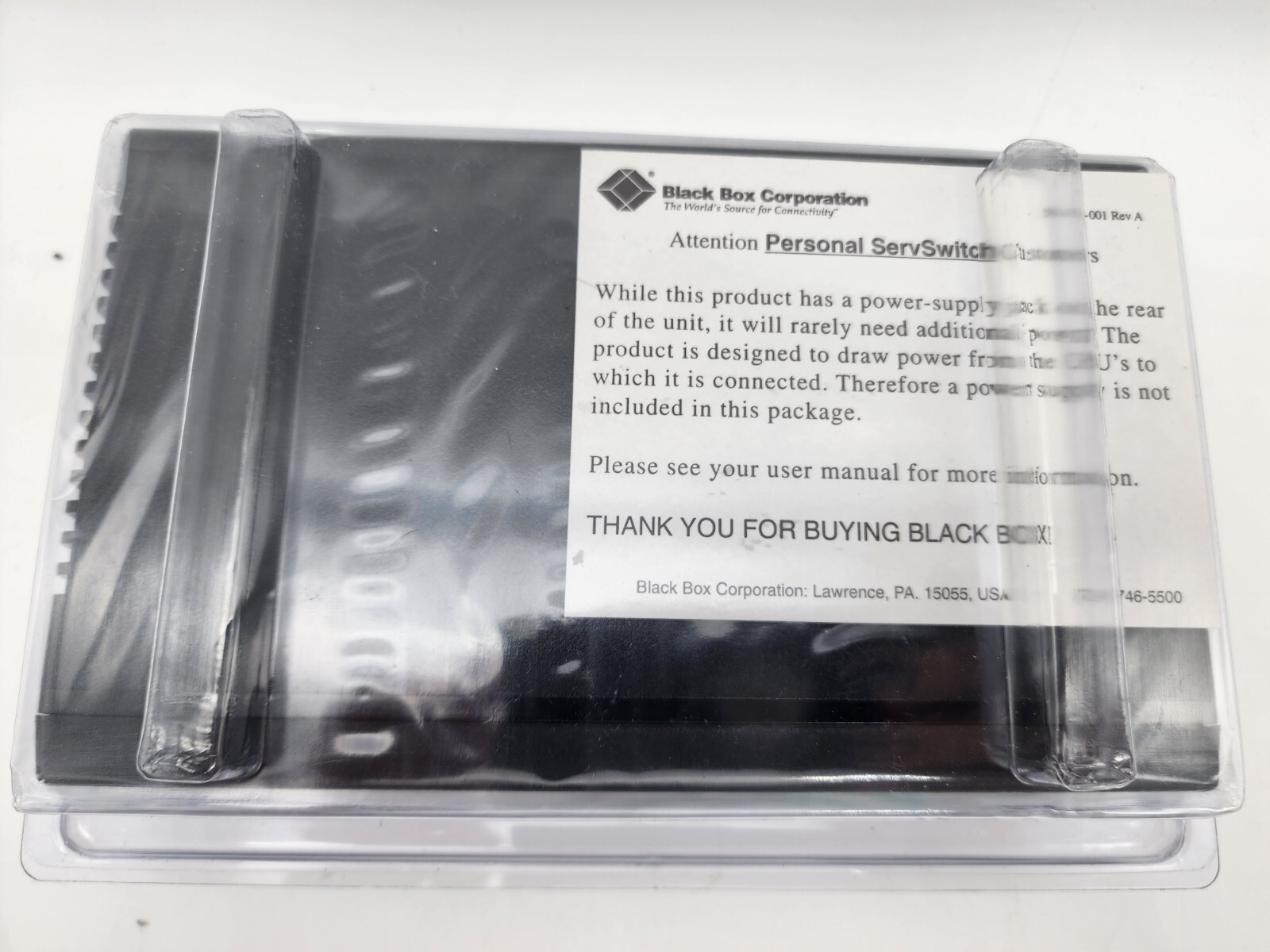Black Box 520-168-001 ServSwitch 2-Port KVM Switch Model SW625A-R2