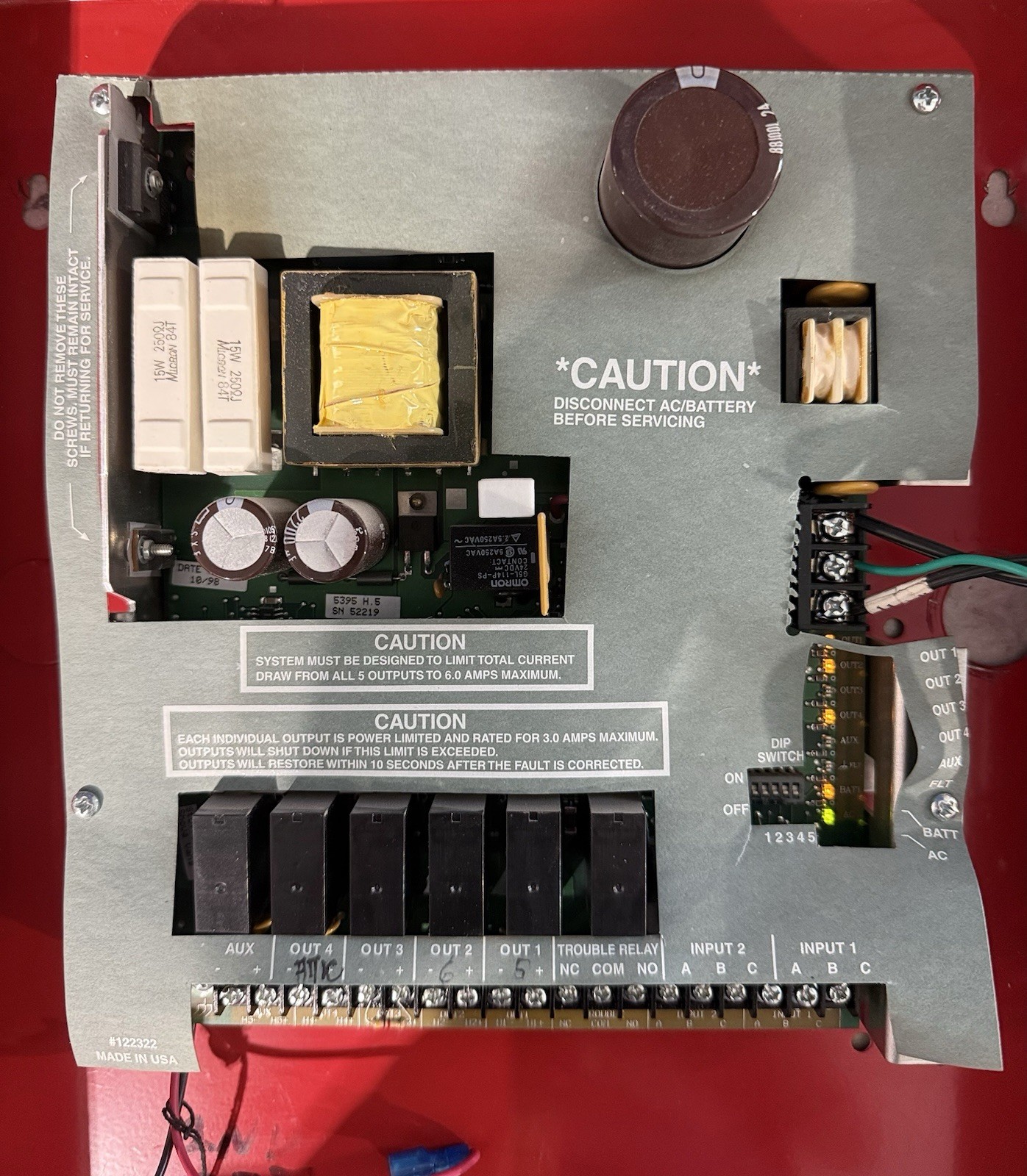 Silent Knight 5395 Power Supply Distributed Power Module – Powers On – No Case